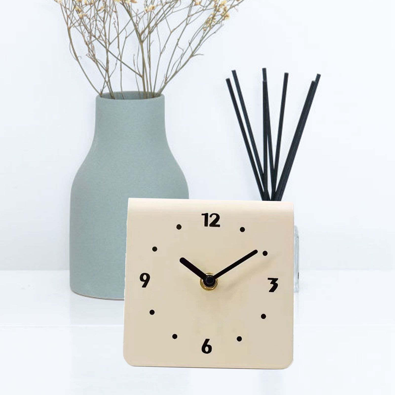 Desktop Clock Simple Modern Quiet Movement Metal Desk Clock Ornament for view 9