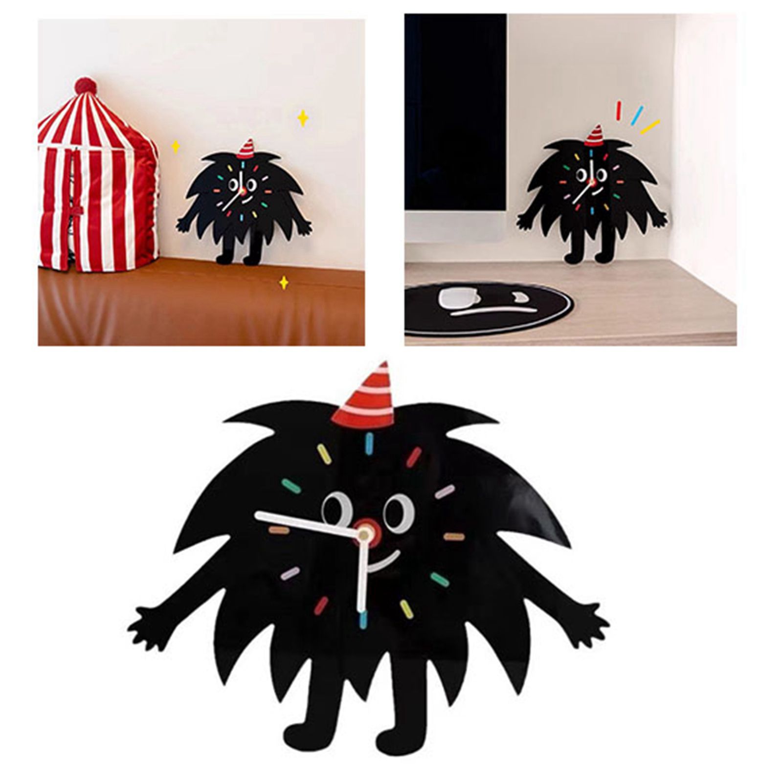 Wall Clock Cartoon Quiet Movement Coal Ball Elf Decorative Wall Clock for view 4