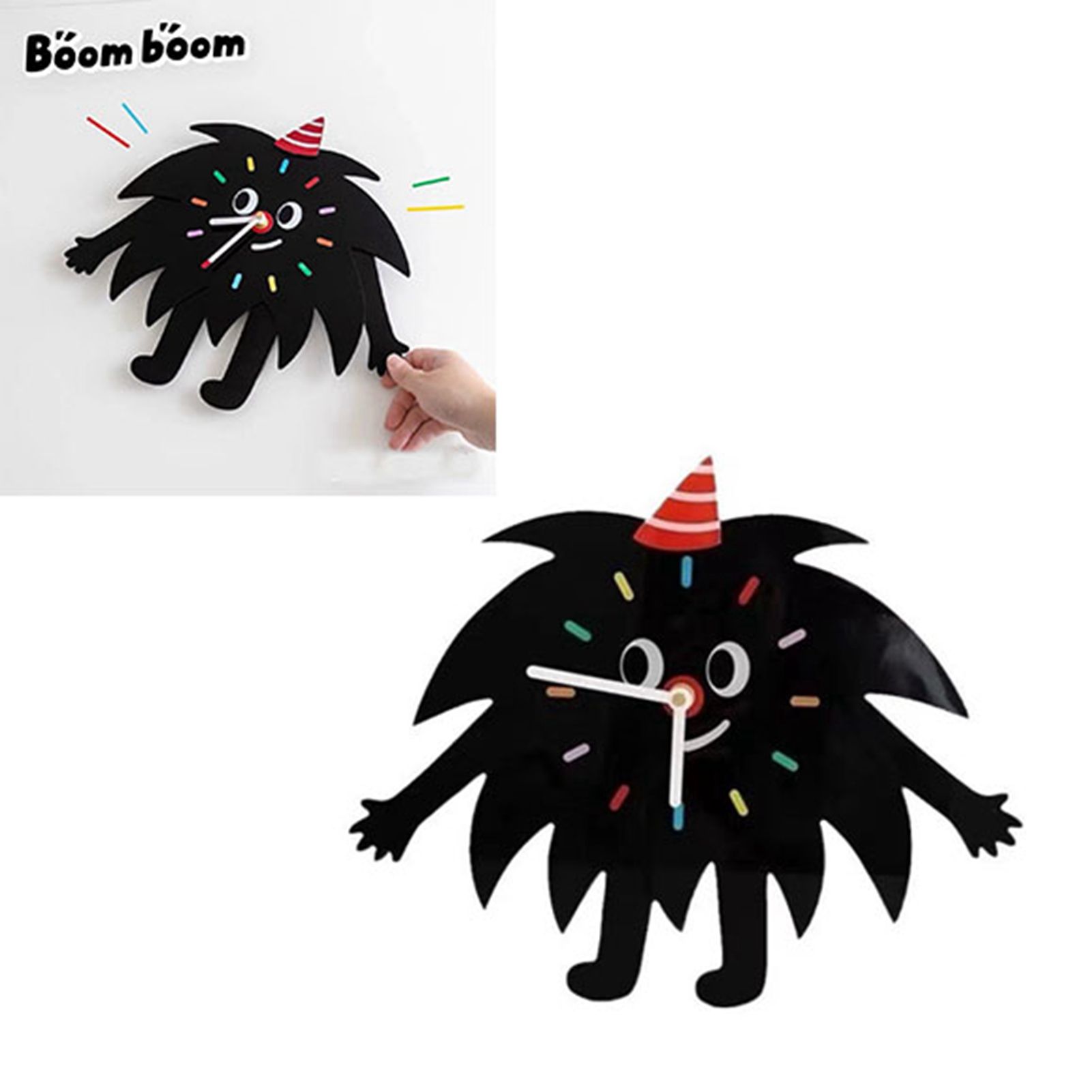 Wall Clock Cartoon Quiet Movement Coal Ball Elf Decorative Wall Clock for view 6