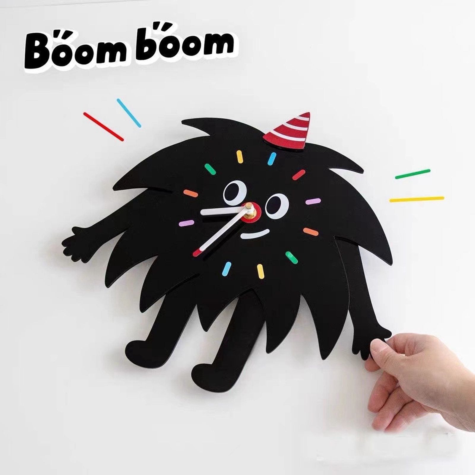 Wall Clock Cartoon Quiet Movement Coal Ball Elf Decorative Wall Clock for view 10