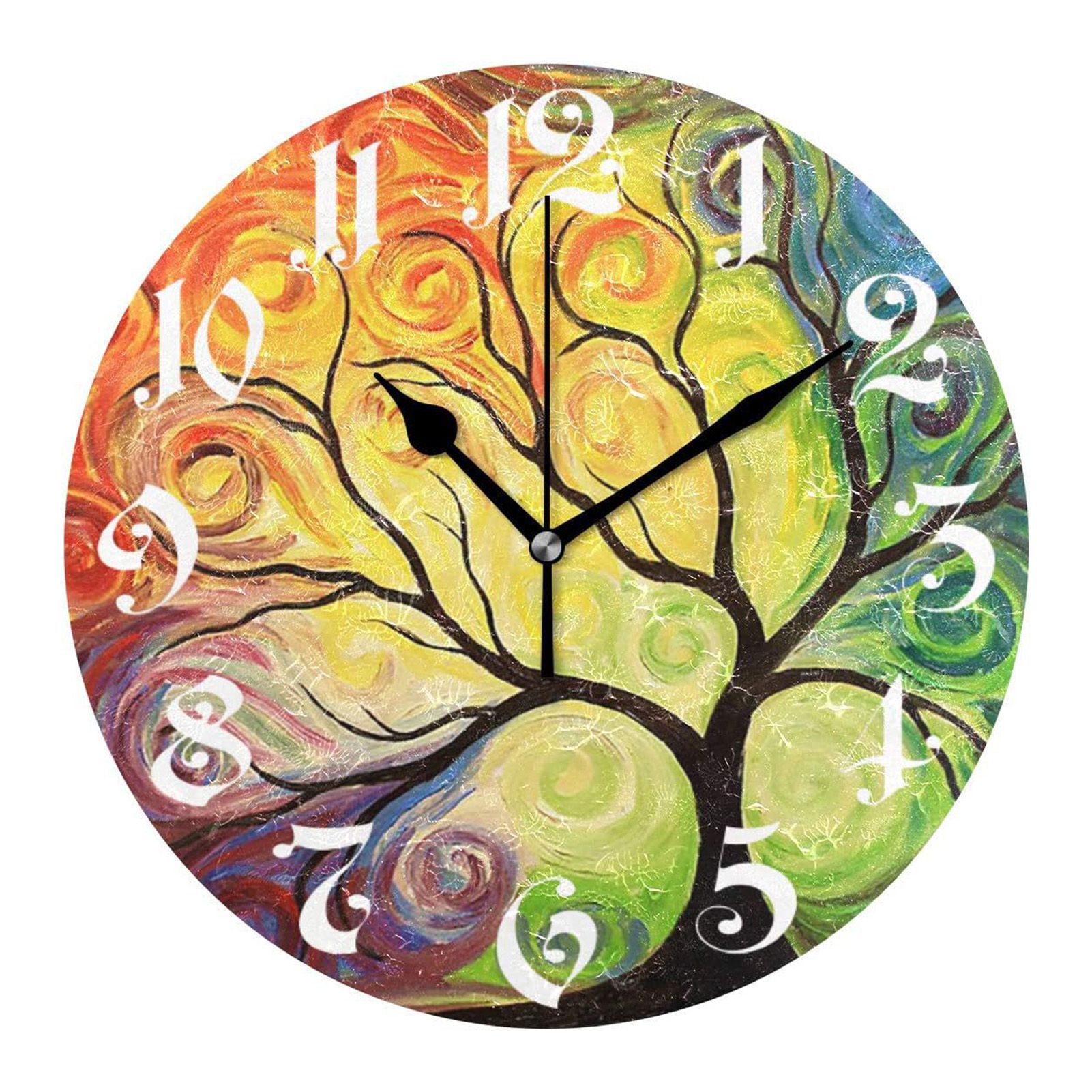Wall Clock Modern Design Wooden Silent Precise Time Display Round Clock for view 3