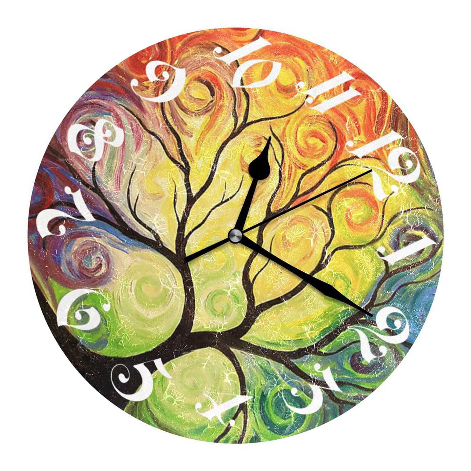Wall Clock Modern Design Wooden Silent Precise Time Display Round Clock for view 6