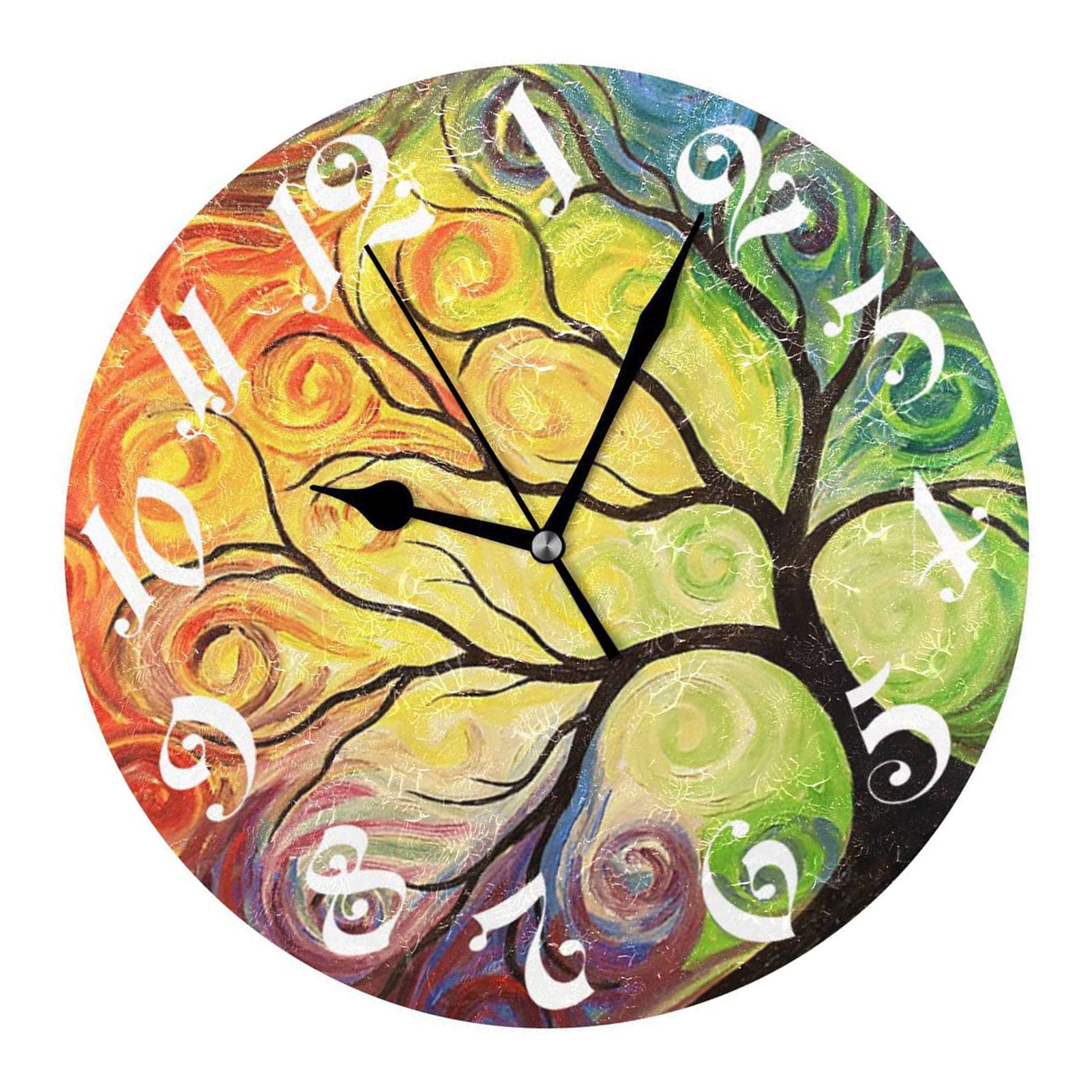 Wall Clock Modern Design Wooden Silent Precise Time Display Round Clock for view 9