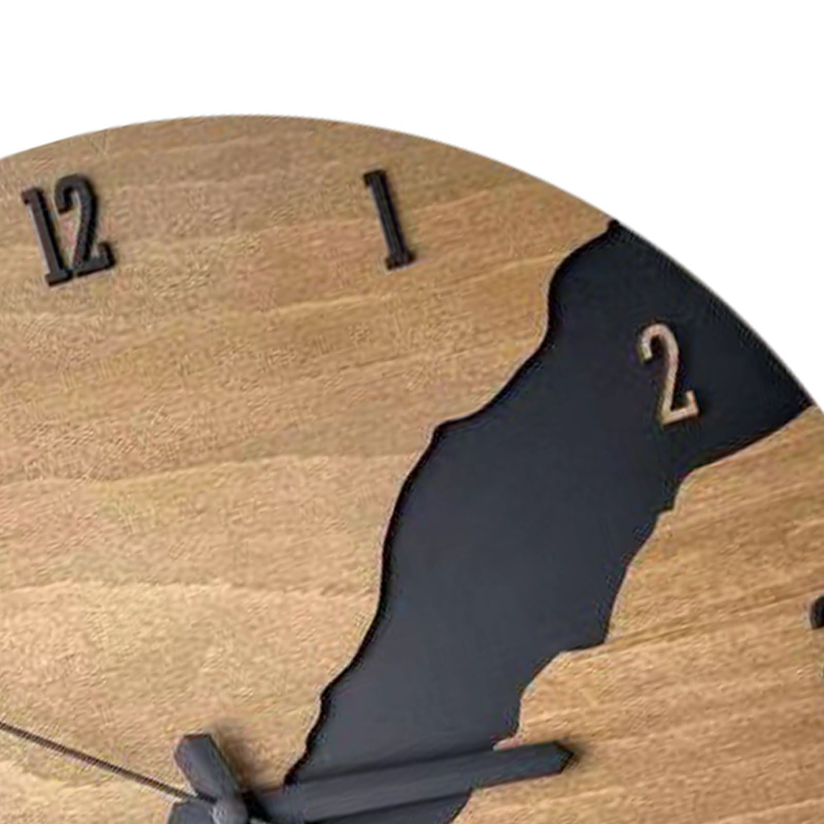 Cracked Wooden Wall Clock Round Silent Vintage Style Large Wall Clock Decor view 2
