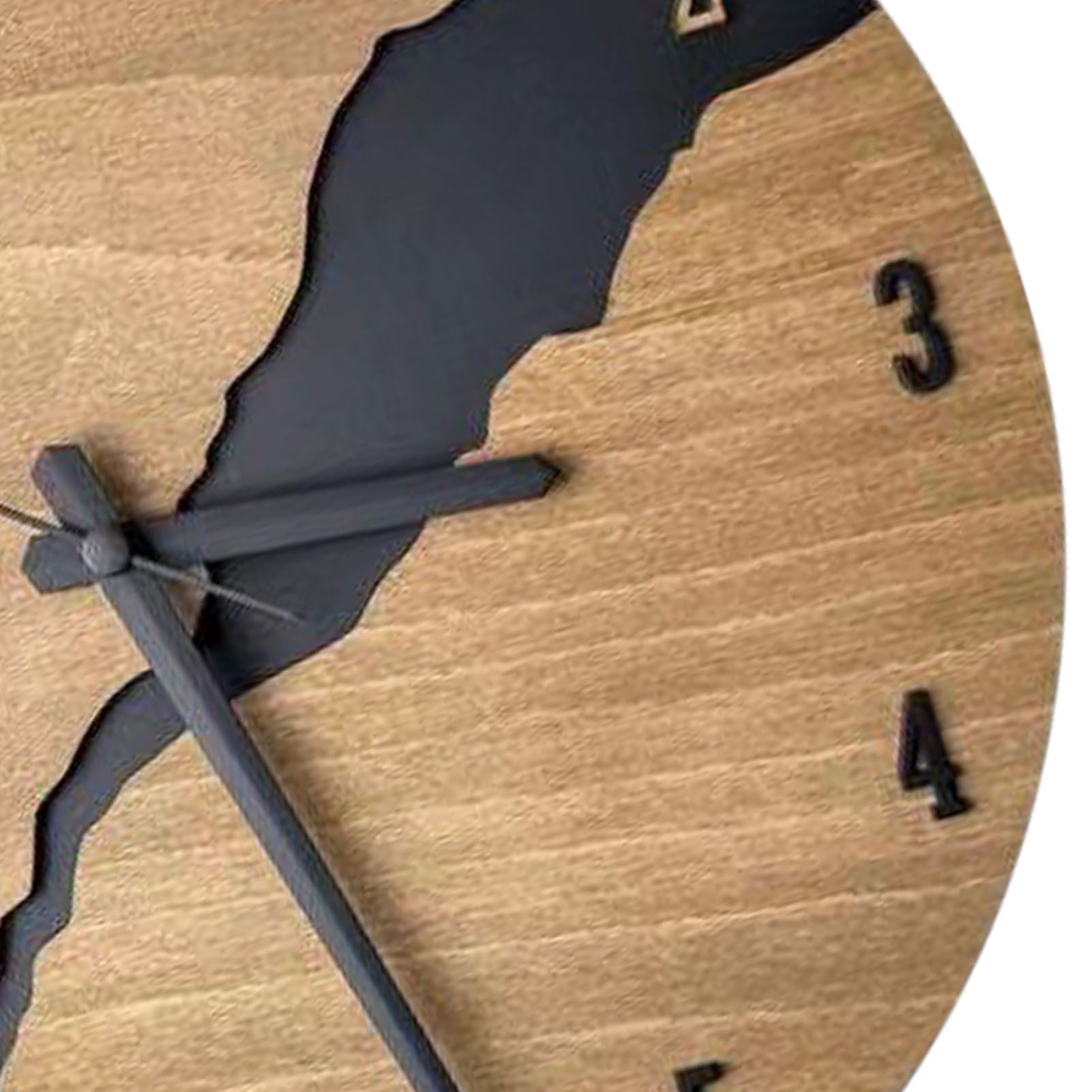Cracked Wooden Wall Clock Round Silent Vintage Style Large Wall Clock Decor view 5