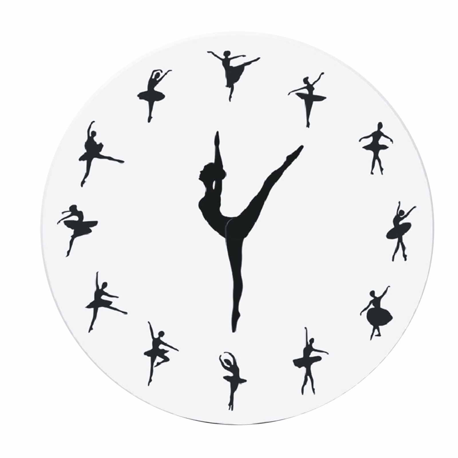 Ballerina Wall Clock Silent Acrylic Ballet Dancing Hanging Decor for Home view 3