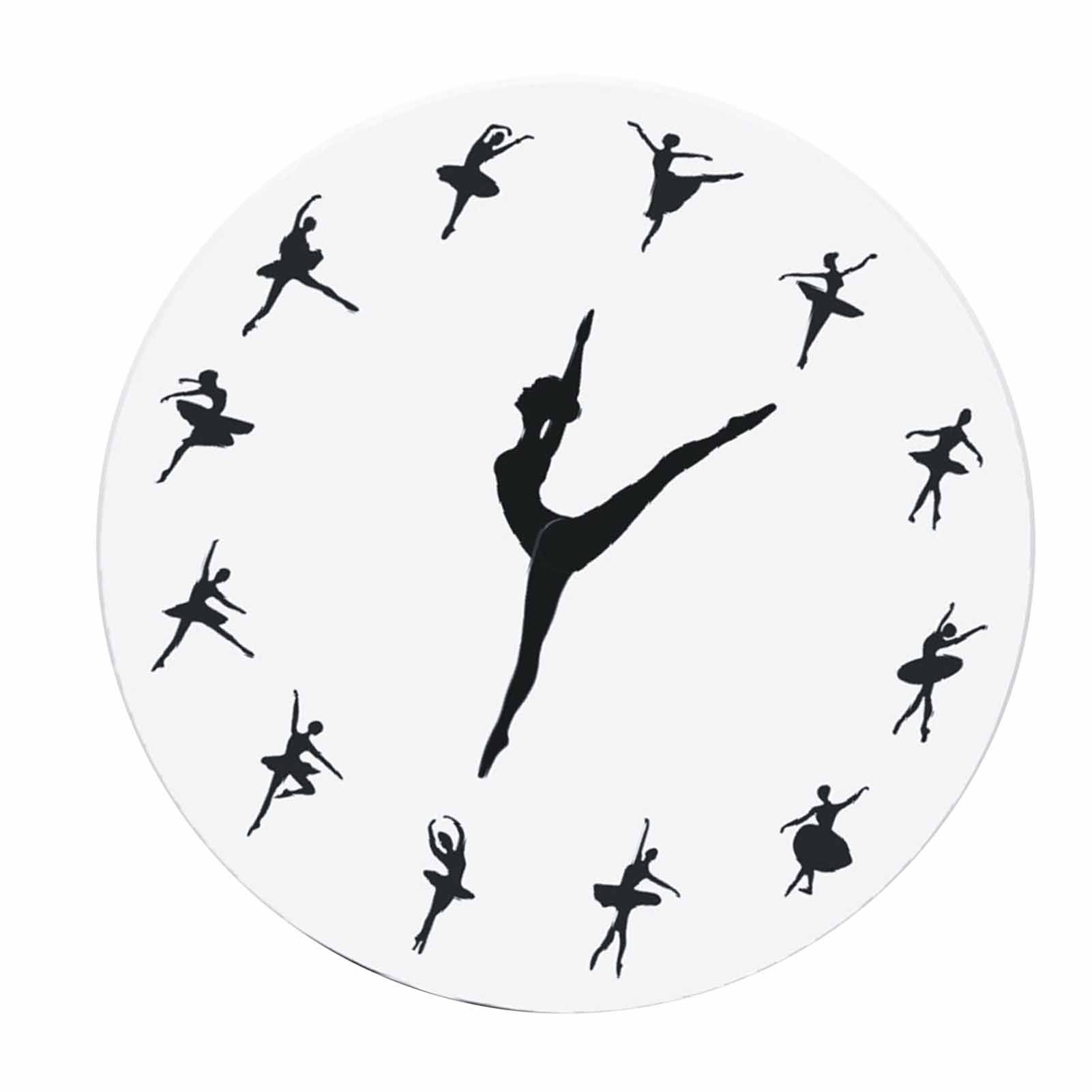 Ballerina Wall Clock Silent Acrylic Ballet Dancing Hanging Decor for Home view 4