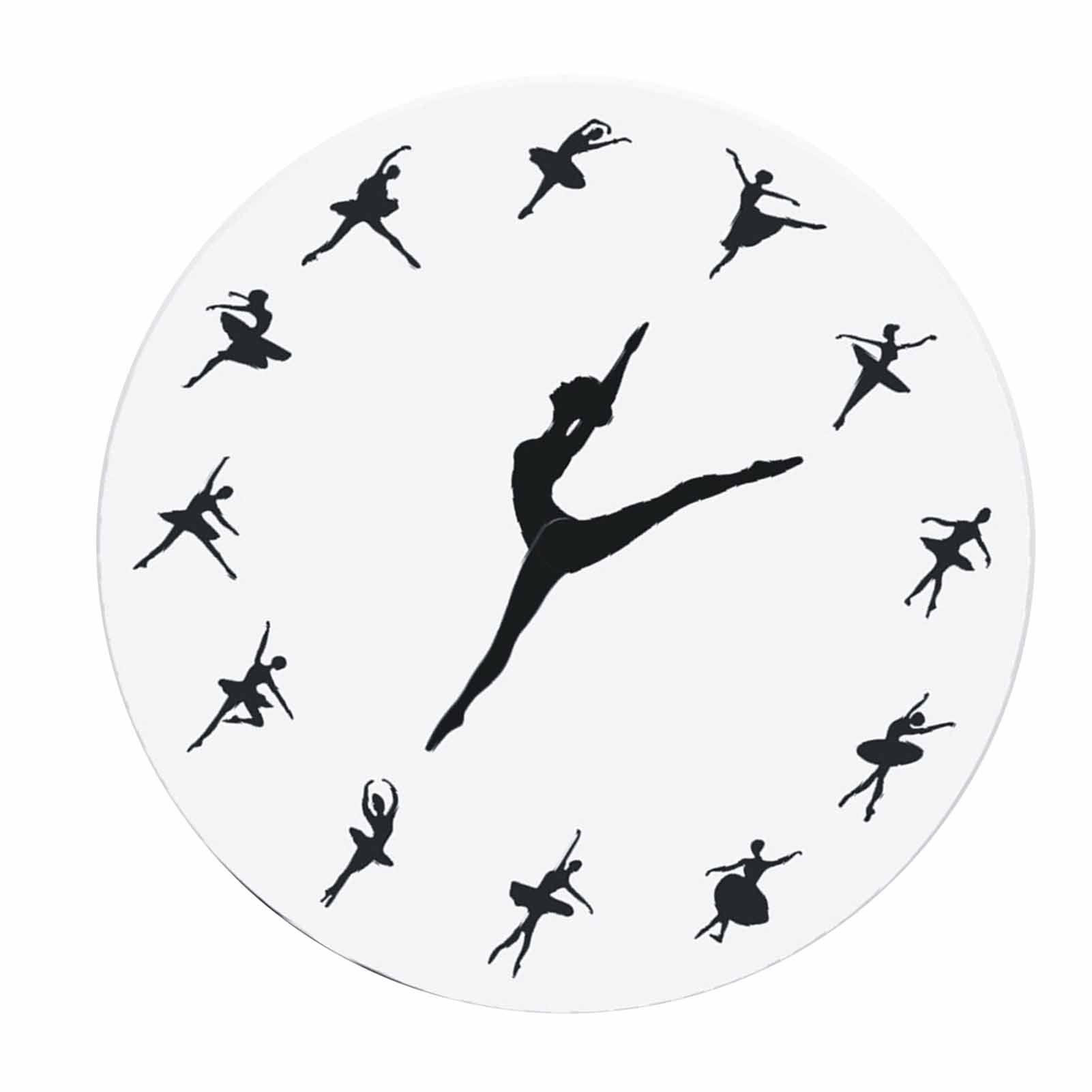 Ballerina Wall Clock Silent Acrylic Ballet Dancing Hanging Decor for Home view 6