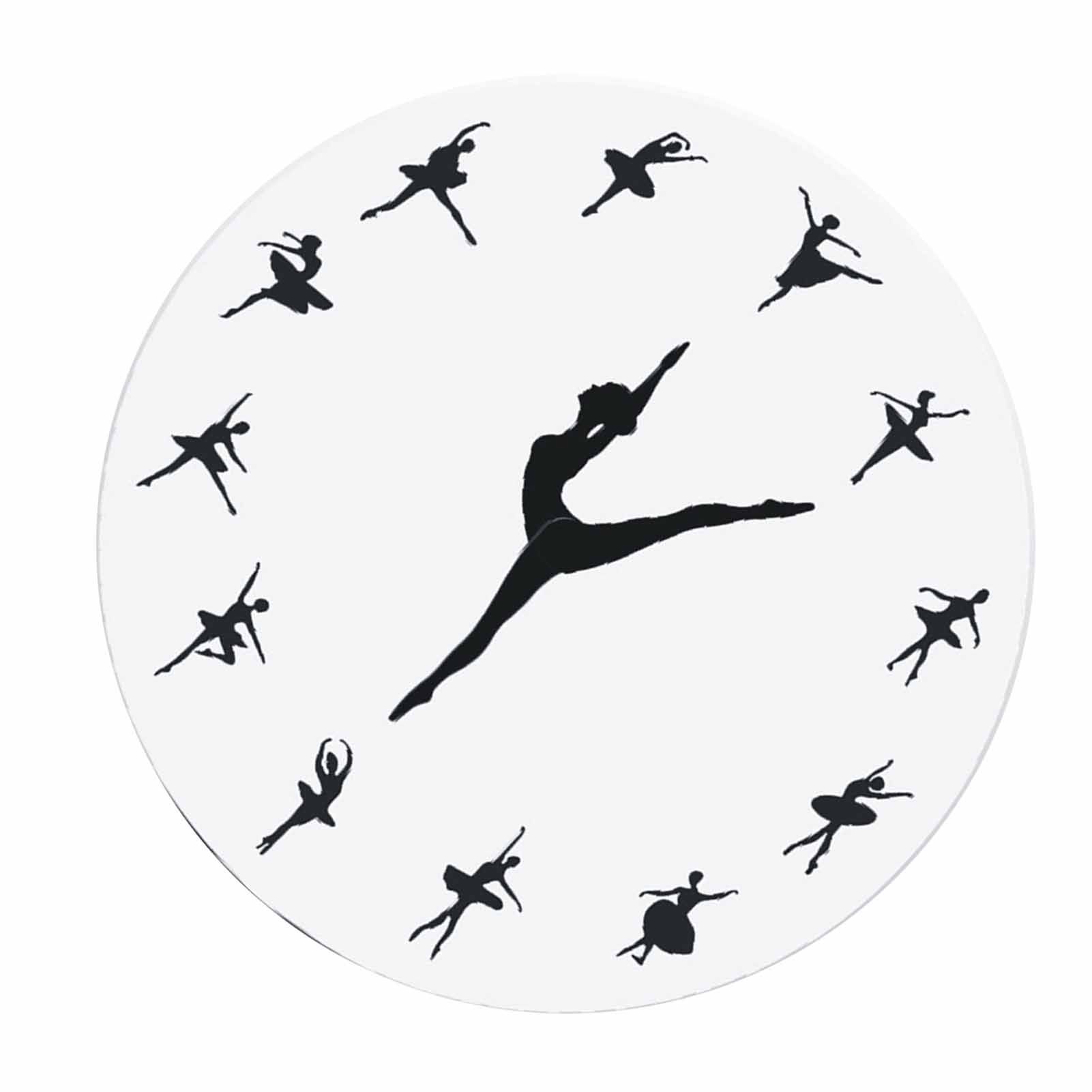 Ballerina Wall Clock Silent Acrylic Ballet Dancing Hanging Decor for Home view 8