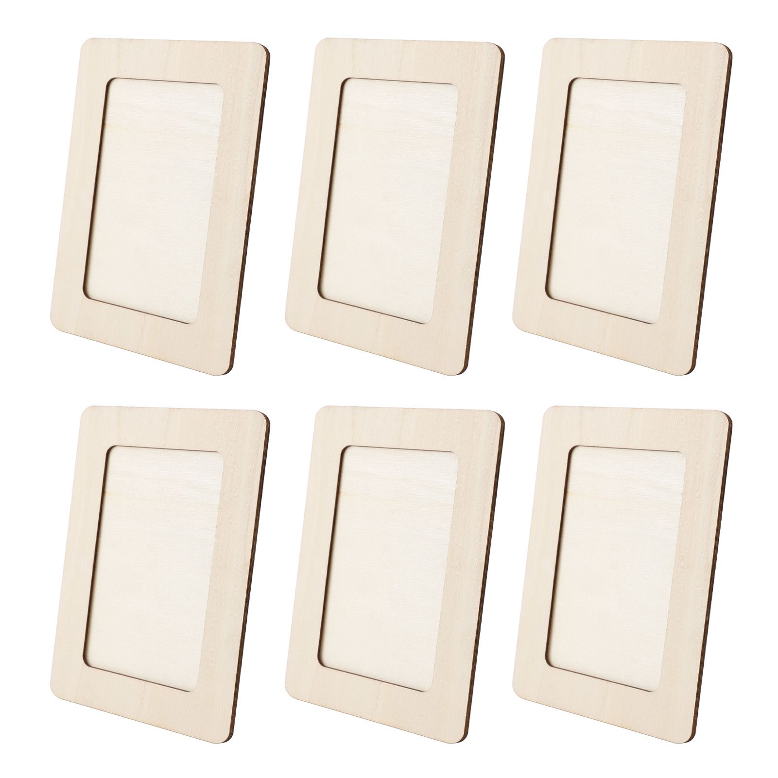 12pcs Wooden Photo Frame 7.5 X 5.5in Decorative DIY Wood Picture Frame Craft