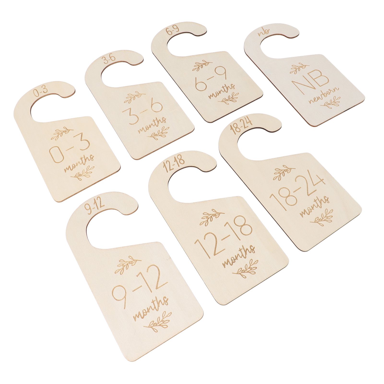 7PCS Set Baby Closet Size Divider Boxwood Dual Sided Toddler Hanger Closet