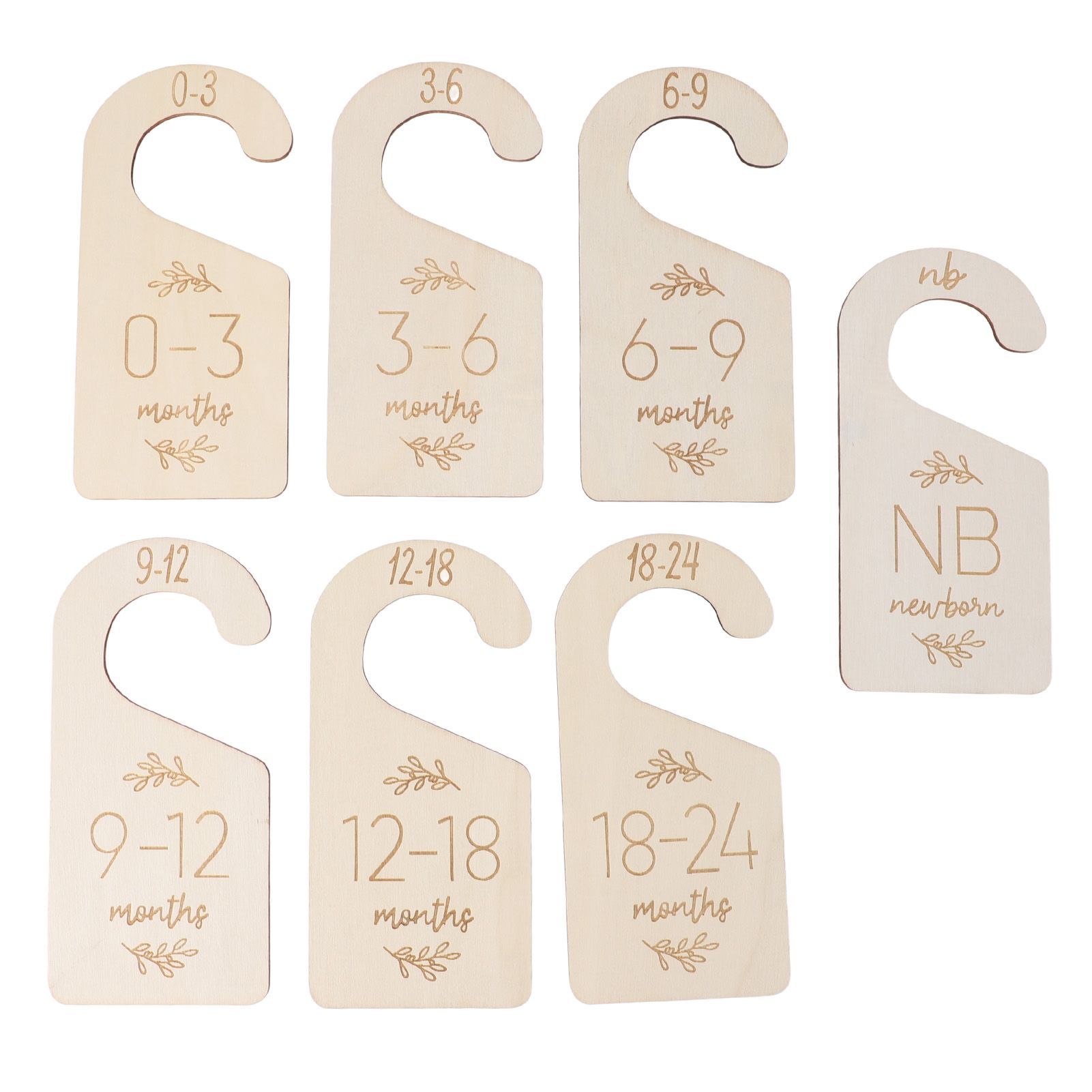 7PCS Set Baby Closet Size Divider Boxwood Dual Sided Toddler Hanger Closet view 3