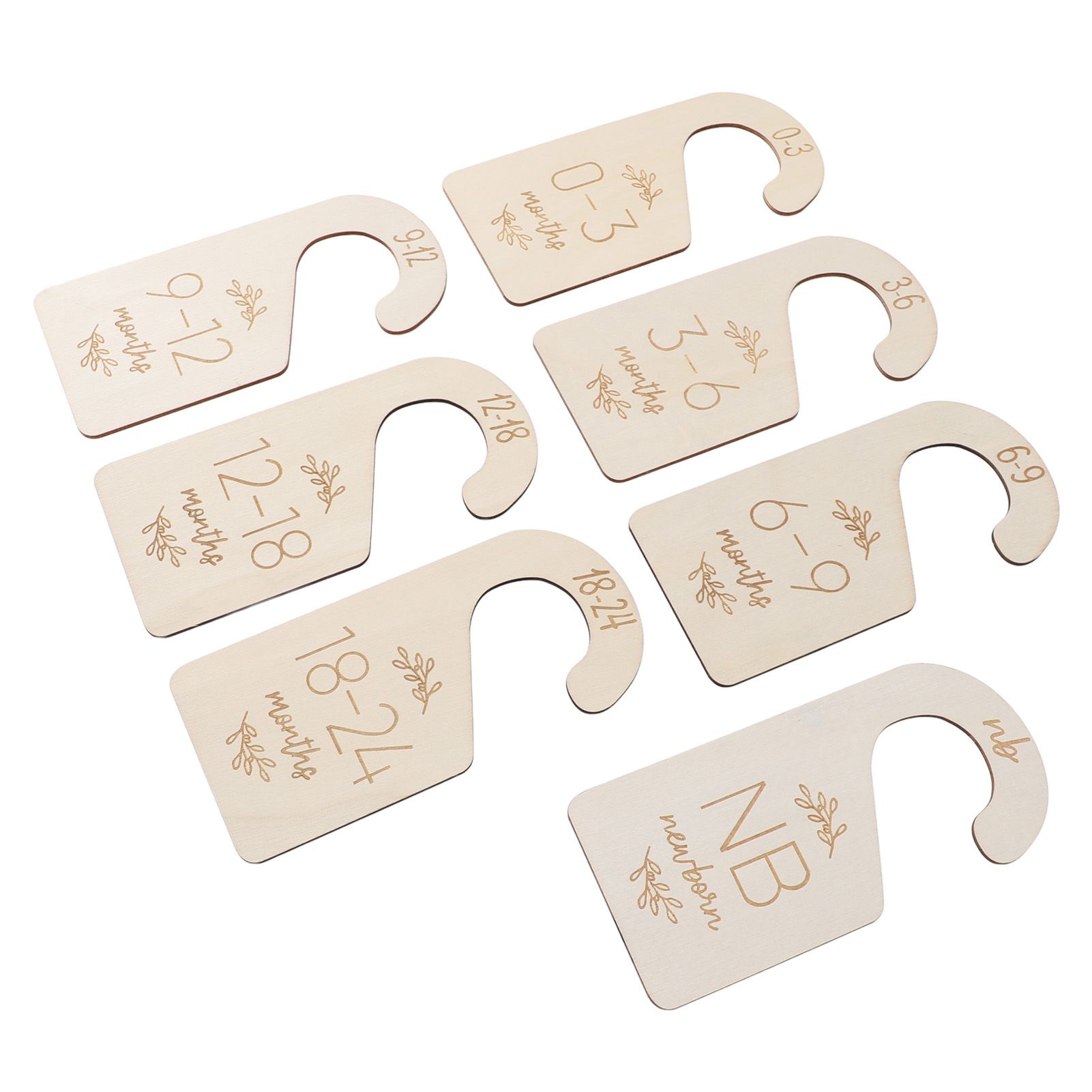 7PCS Set Baby Closet Size Divider Boxwood Dual Sided Toddler Hanger Closet view 4