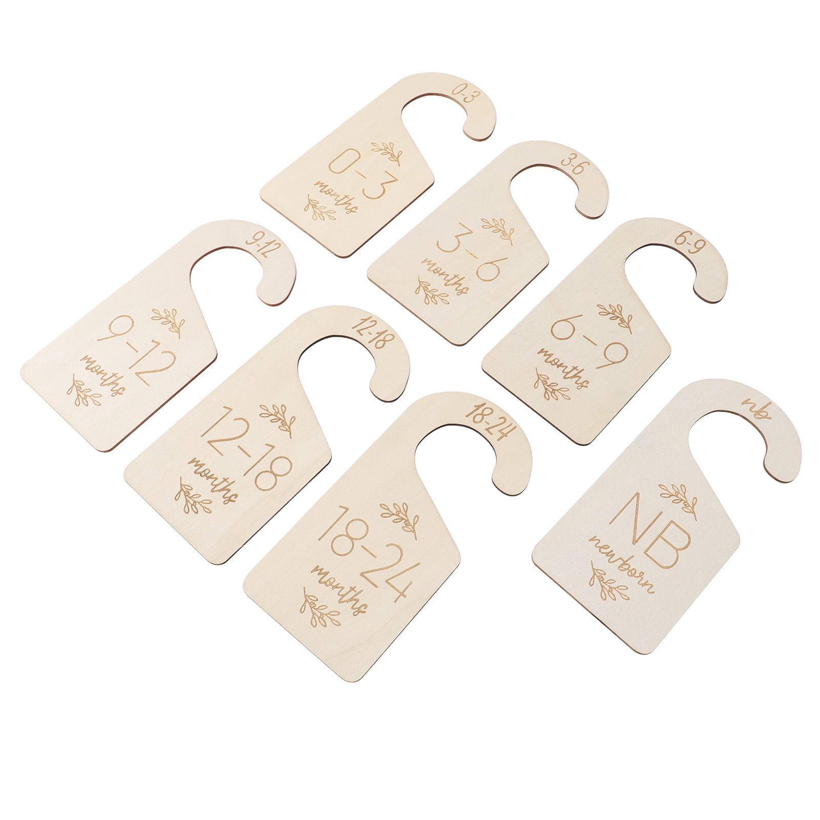 7PCS Set Baby Closet Size Divider Boxwood Dual Sided Toddler Hanger Closet view 6