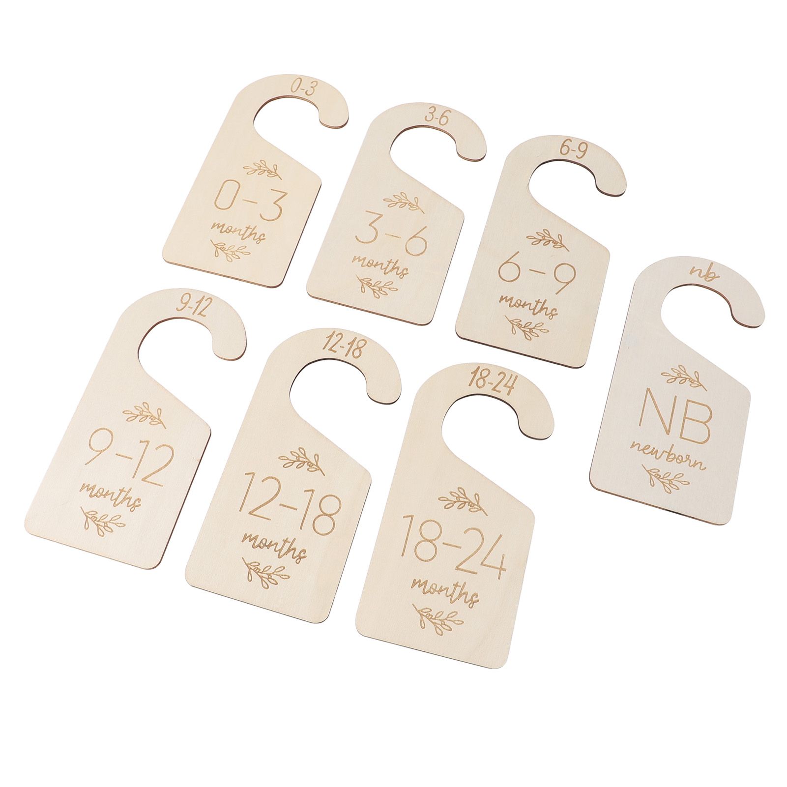 7PCS Set Baby Closet Size Divider Boxwood Dual Sided Toddler Hanger Closet view 8