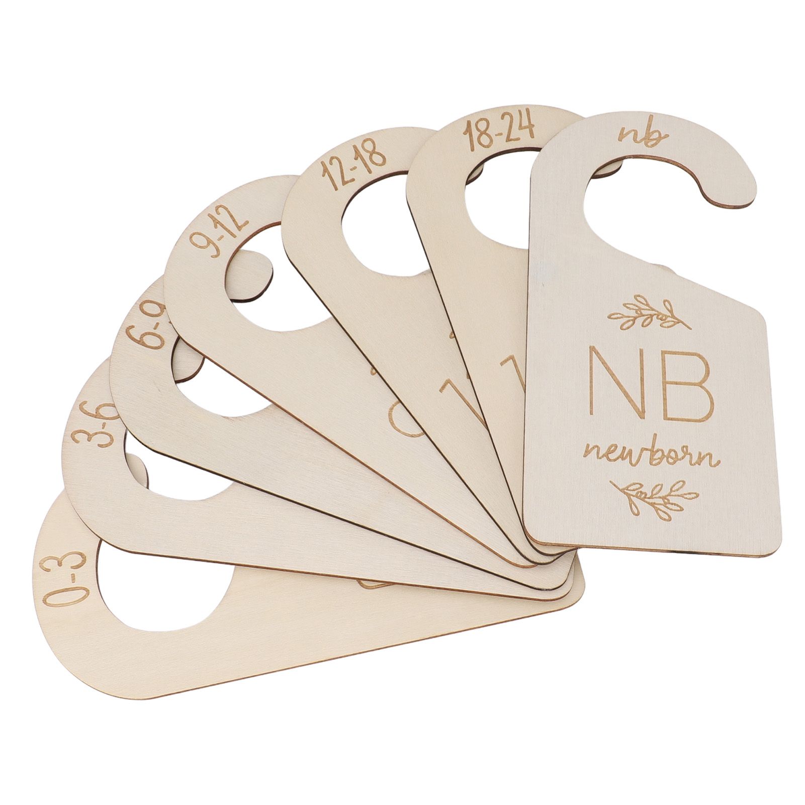 7PCS Set Baby Closet Size Divider Boxwood Dual Sided Toddler Hanger Closet view 10