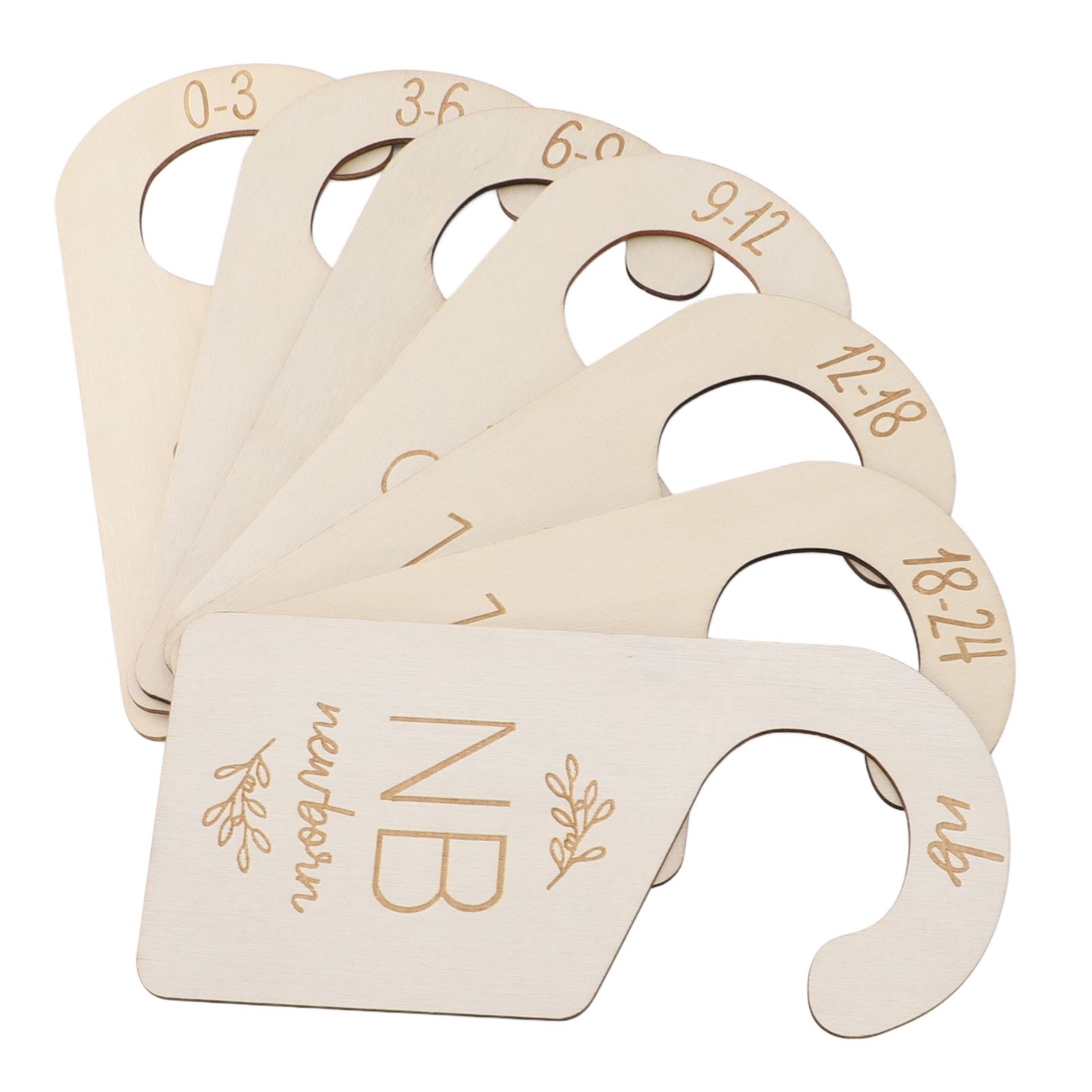 7PCS Set Baby Closet Size Divider Boxwood Dual Sided Toddler Hanger Closet view 11