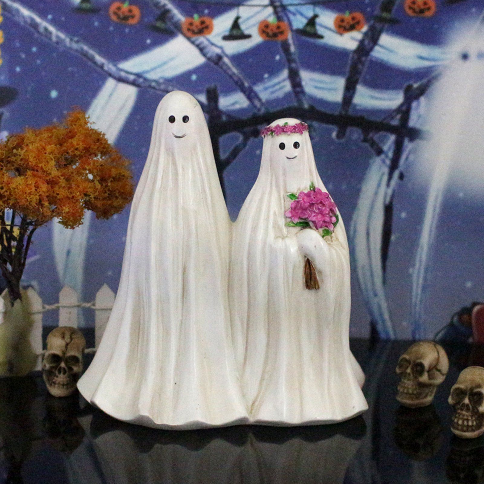 Halloween Yard Ghost Decoration Synthetic Resin Night Light Outdoor Ghost view 8
