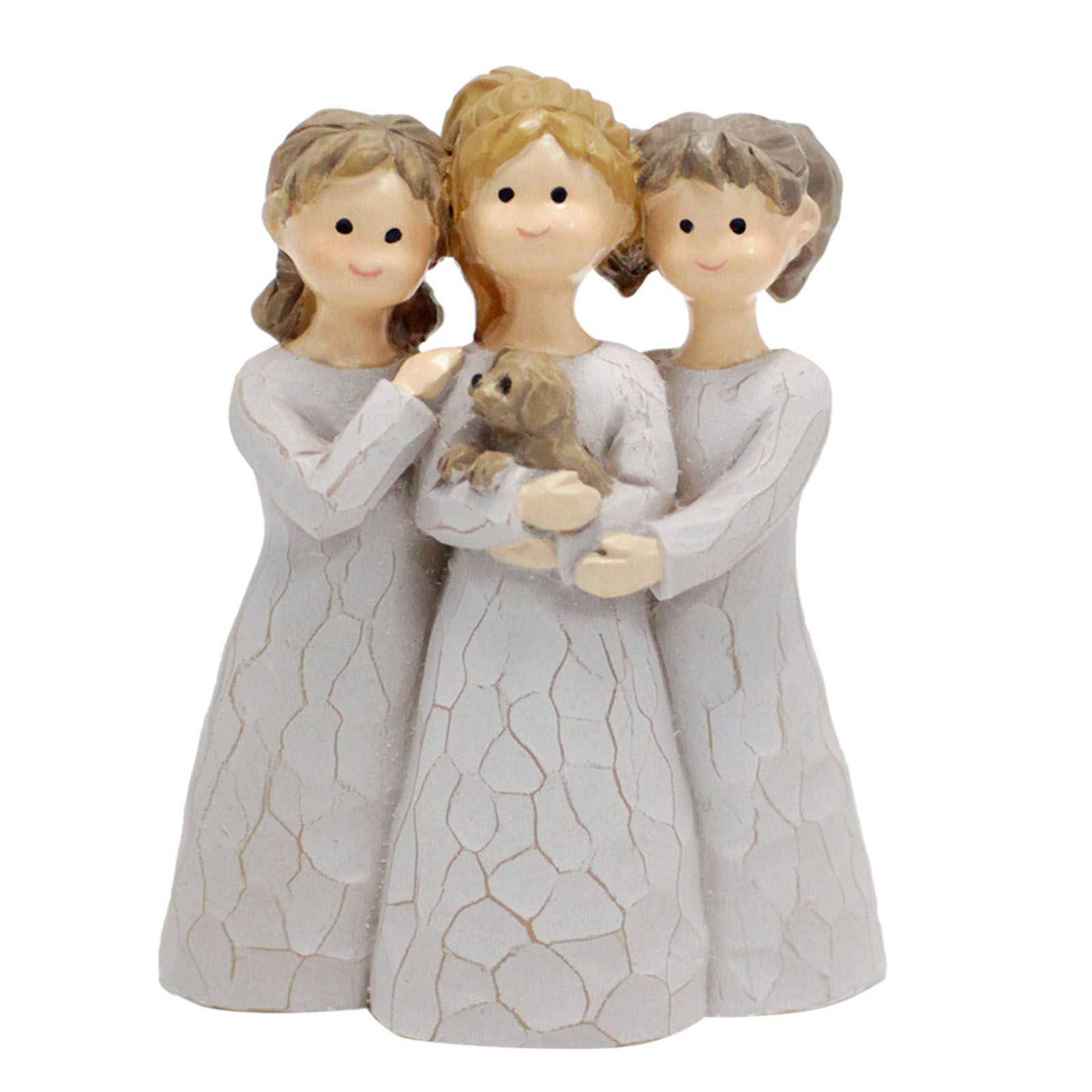 Angel Sisters Figurine Memorial Friendship Resin Decorative 3 Girl Angel view 3