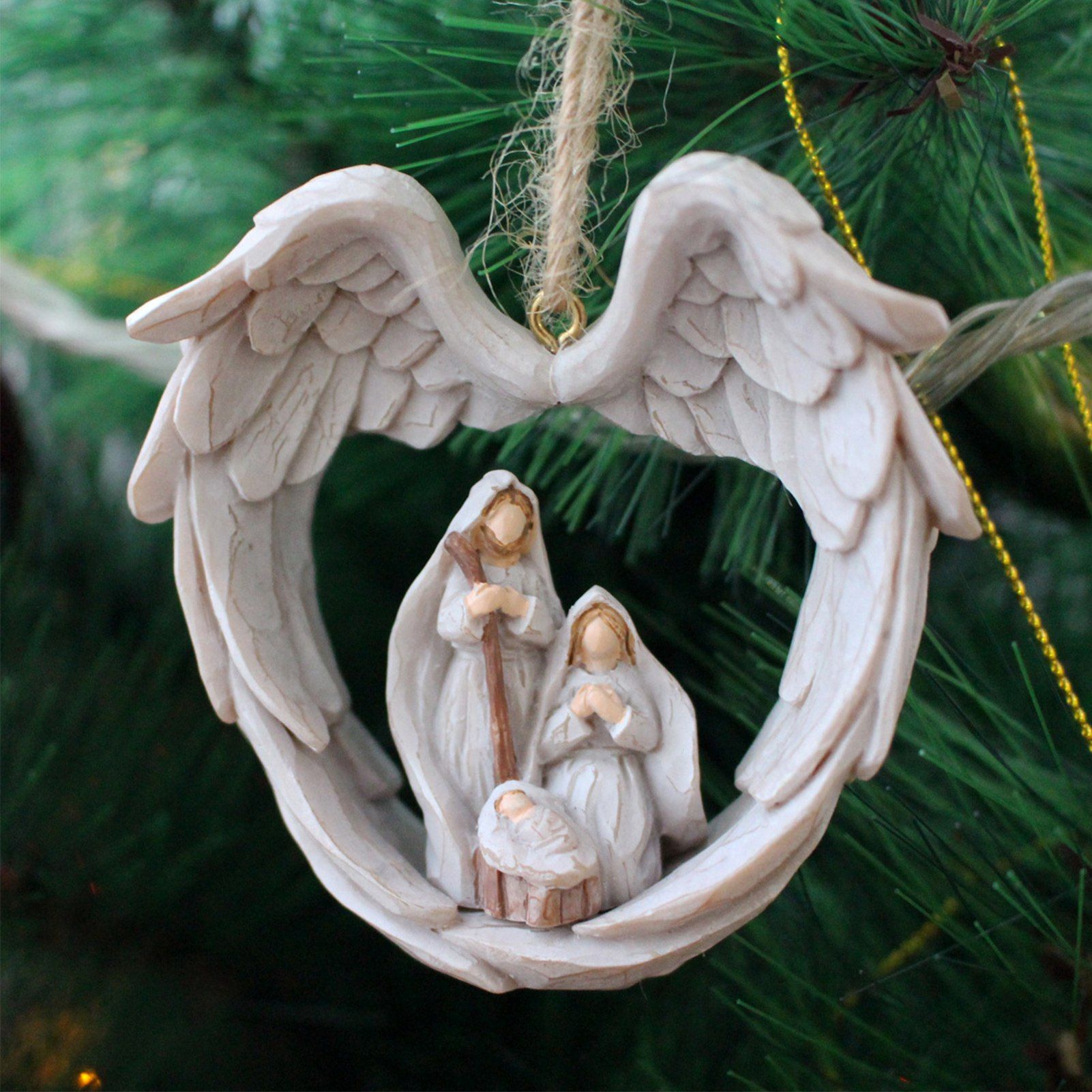 Wings Decor Christmas Hanging Ornament Synthetic Resin Handmade Exquisite view 8