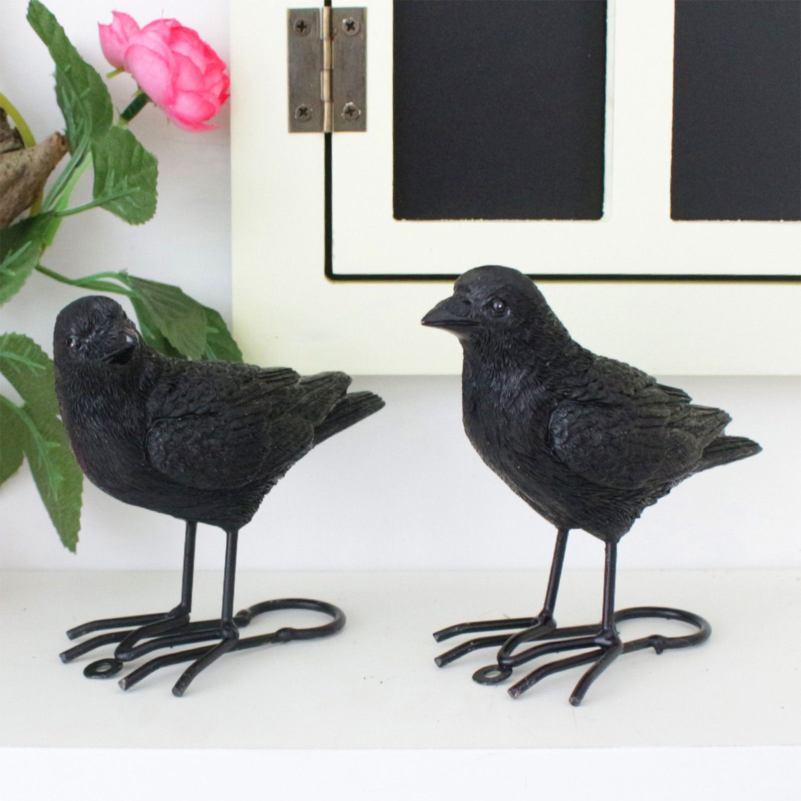1 Pair Simulation Crow Ornament Innovative Festival Home Garden Animal view 5