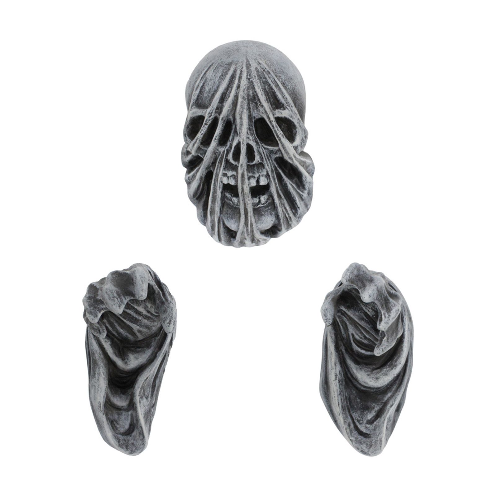 Horror Skull Ghost Hand Statues Wall Mounted Resin Skeleton Sculpture for view 2
