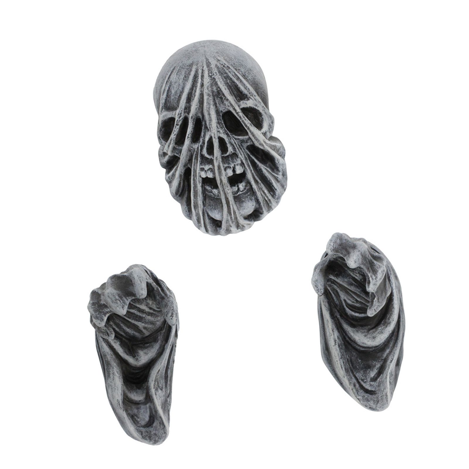 Horror Skull Ghost Hand Statues Wall Mounted Resin Skeleton Sculpture for view 3