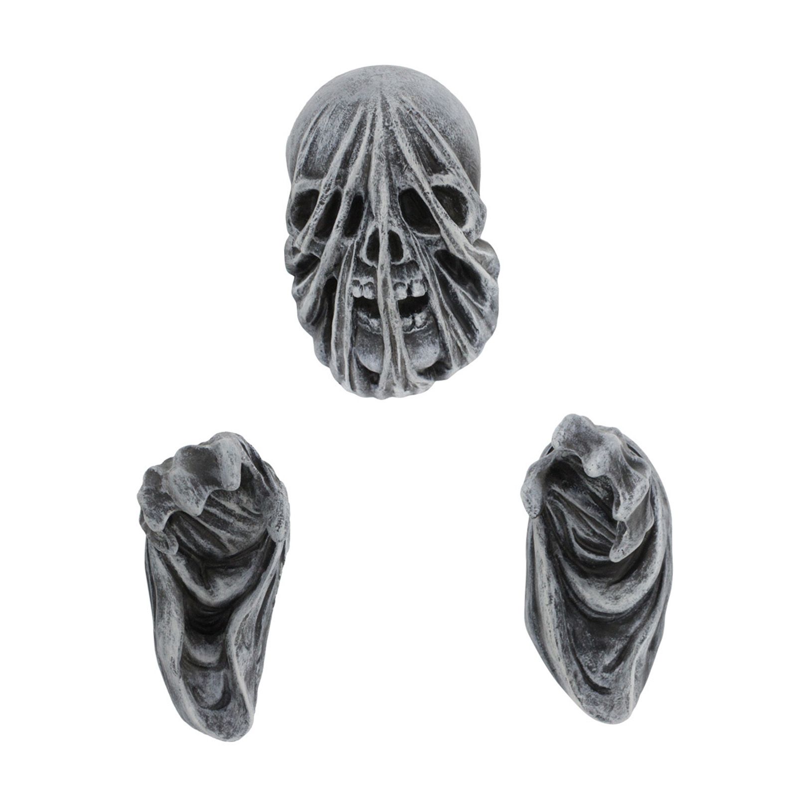 Horror Skull Ghost Hand Statues Wall Mounted Resin Skeleton Sculpture for view 4