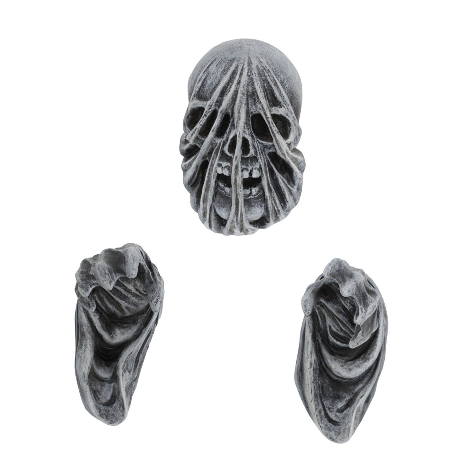 Horror Skull Ghost Hand Statues Wall Mounted Resin Skeleton Sculpture for view 5