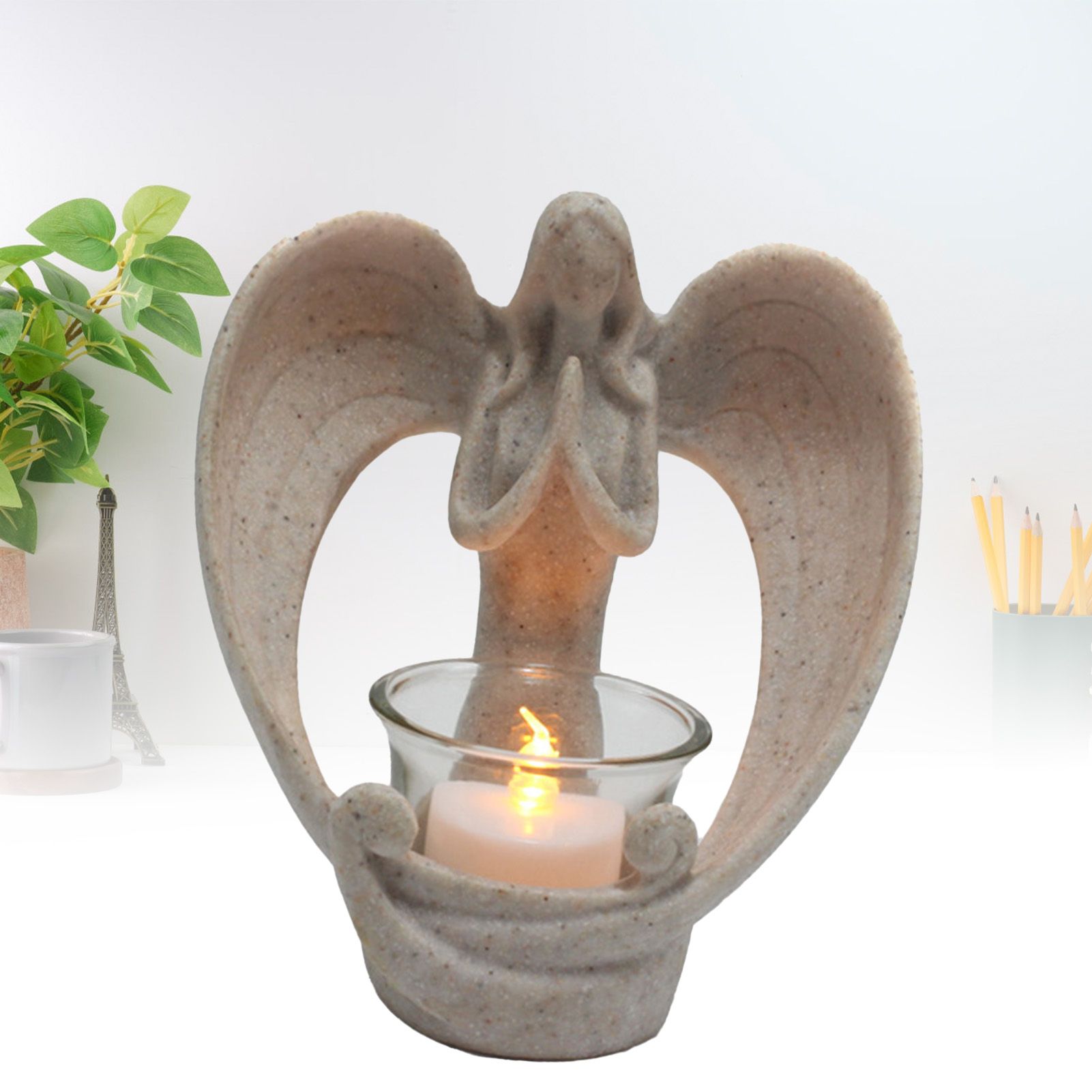 Resin Angel Candle Holder Ornament Innovative Home Vintage Candle Holder view 8