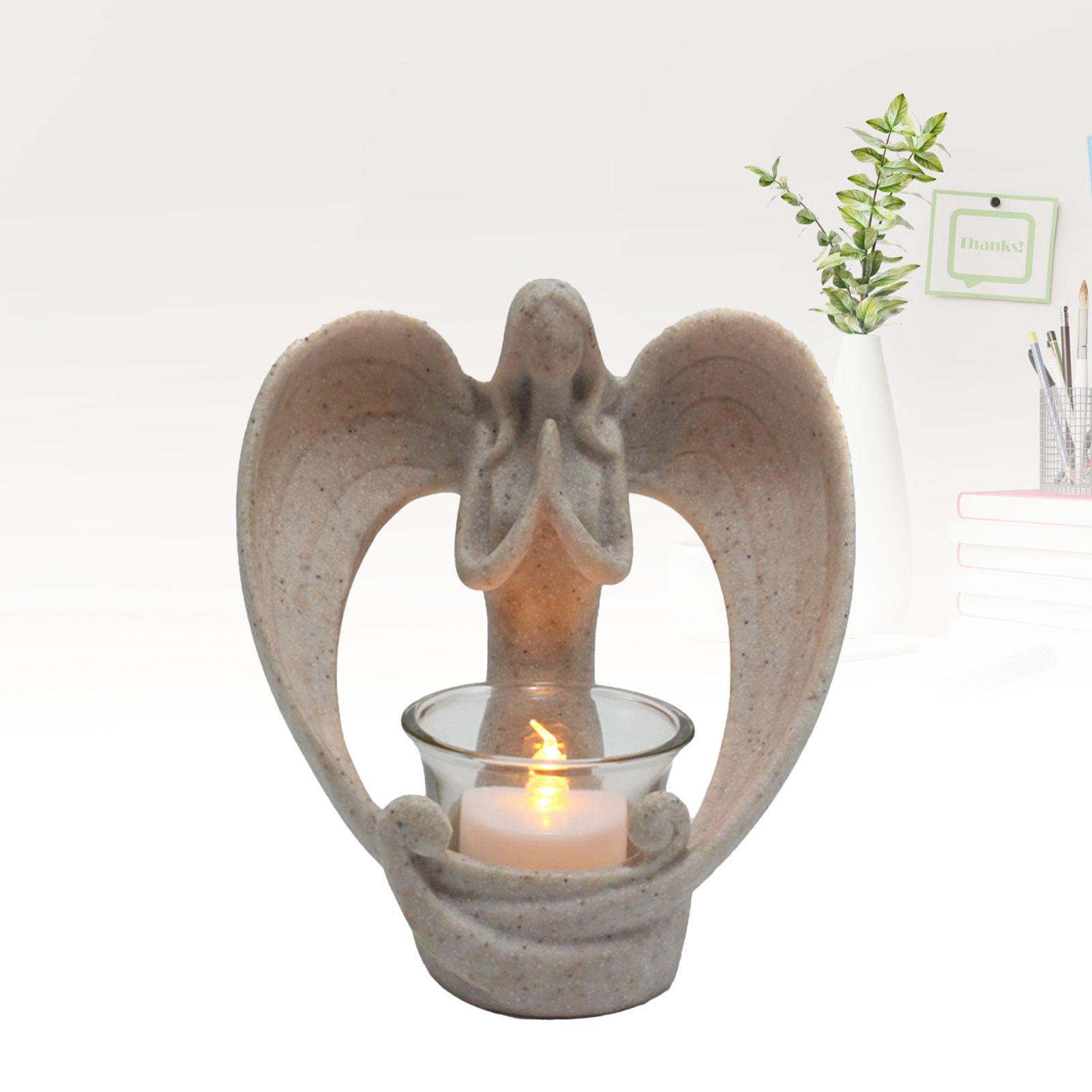 Resin Angel Candle Holder Ornament Innovative Home Vintage Candle Holder view 9