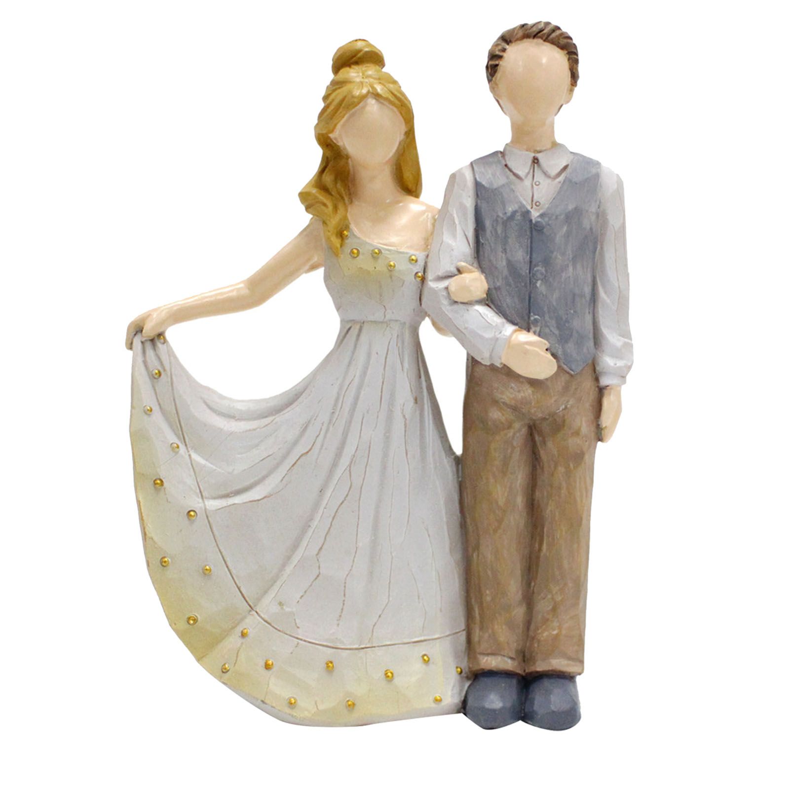 Couple Sculptures Resin Decorative European Style Faceless Romantic Wedding view 3