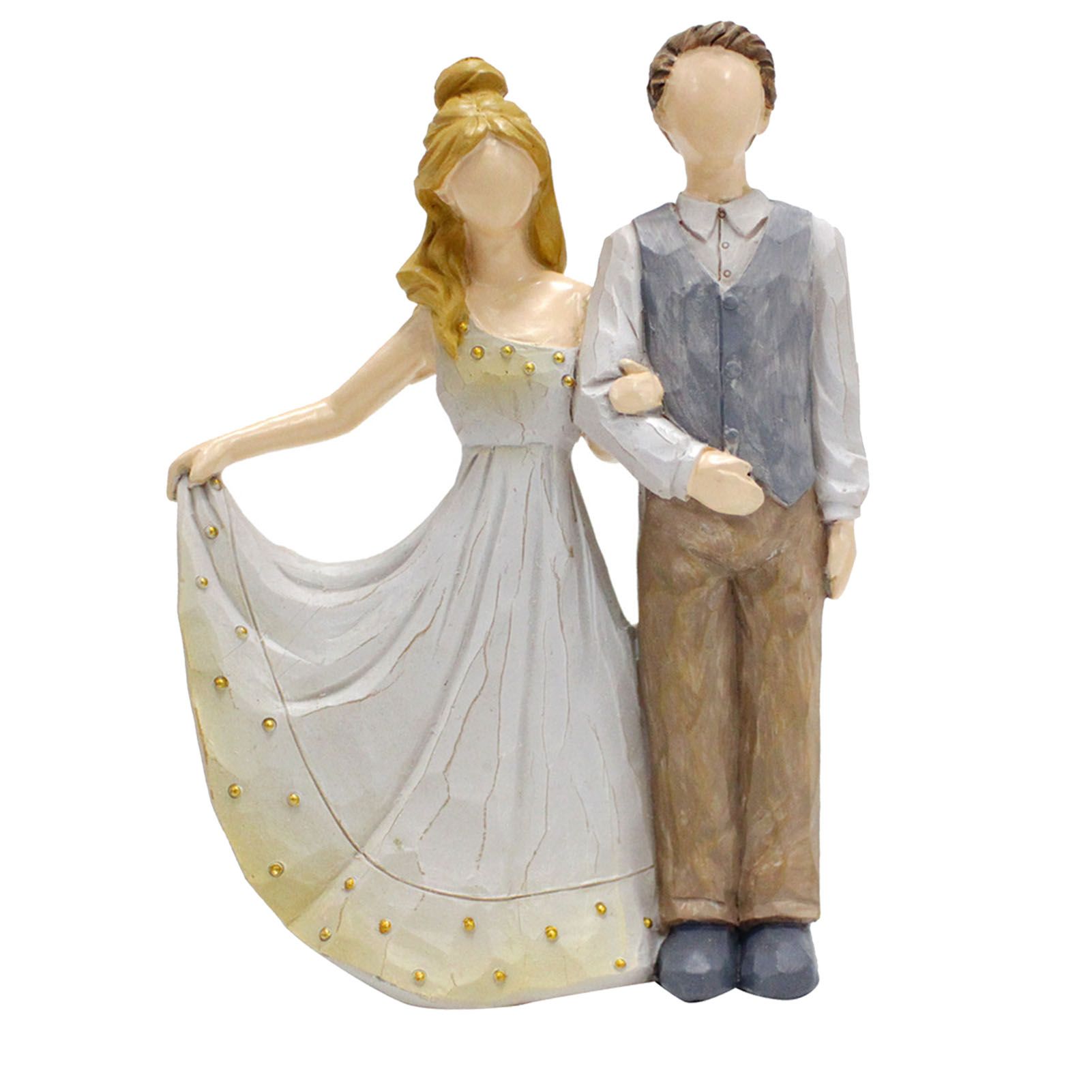 Couple Sculptures Resin Decorative European Style Faceless Romantic Wedding view 4