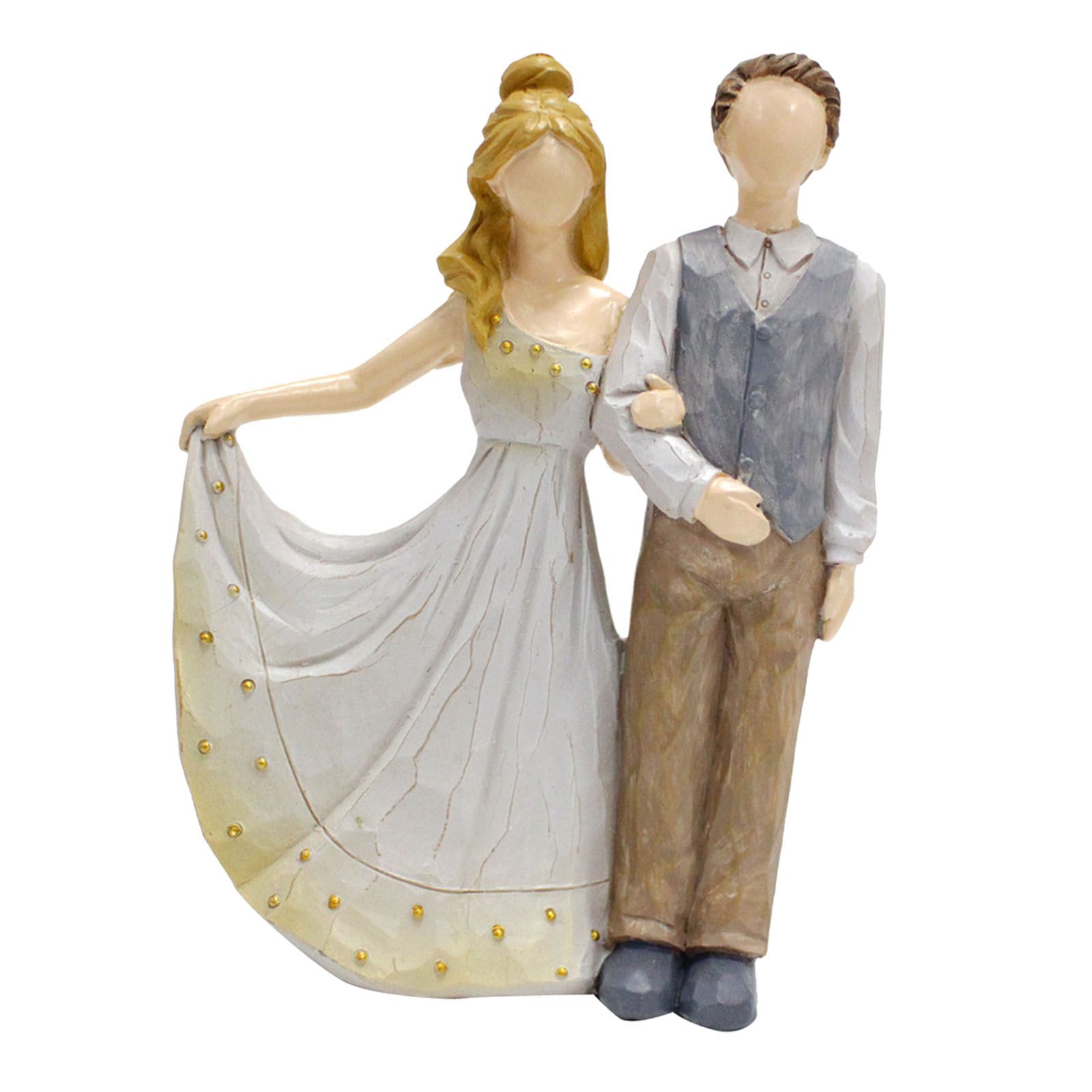 Couple Sculptures Resin Decorative European Style Faceless Romantic Wedding view 6
