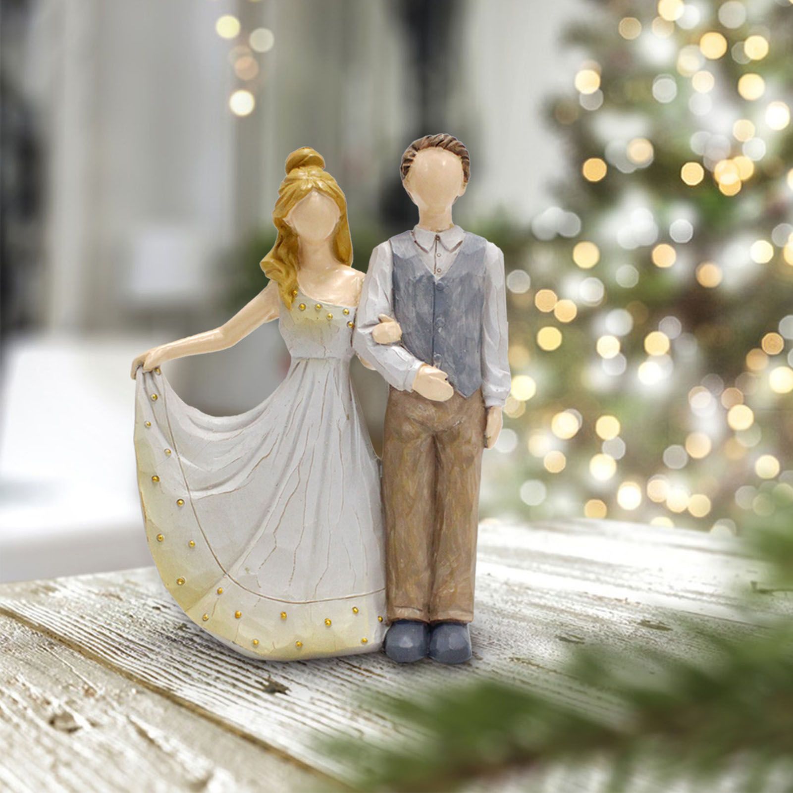 Couple Sculptures Resin Decorative European Style Faceless Romantic Wedding view 8