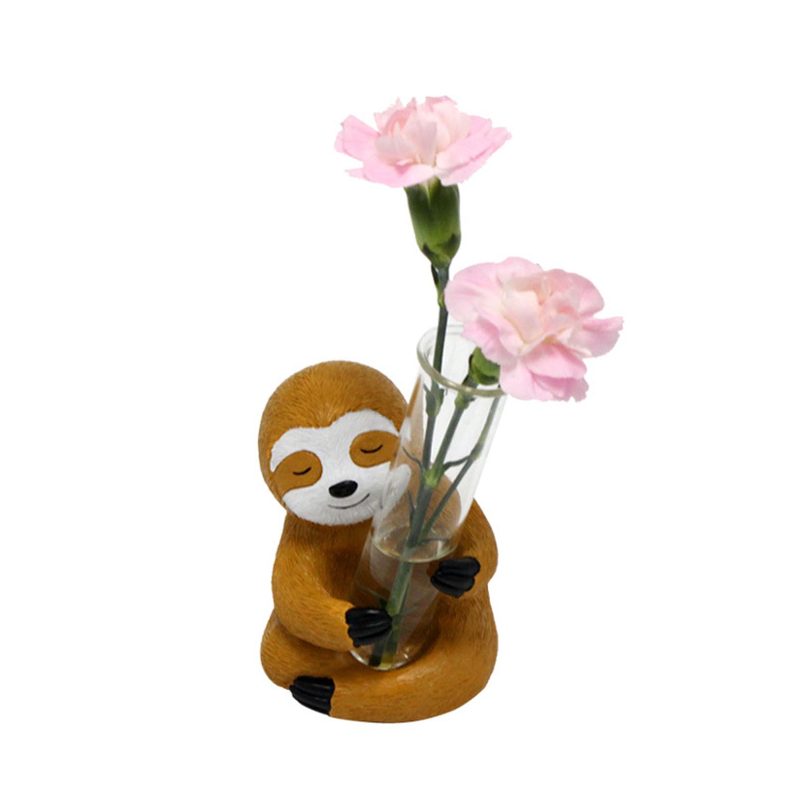 Sloth Test Tube Flower Vase Decoration Innovative Resin Vase Cartoon Animal — image 1
