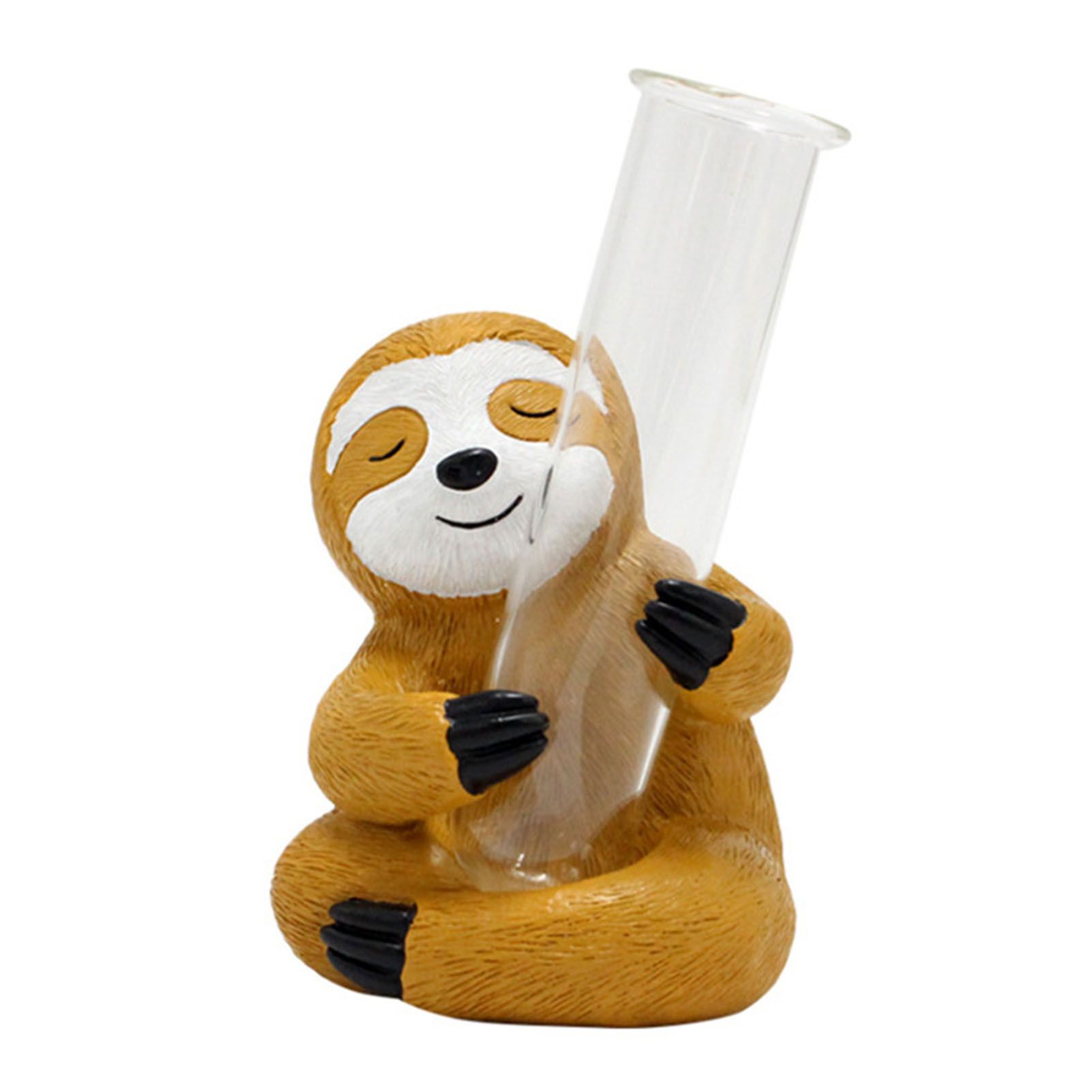 Sloth Test Tube Flower Vase Decoration Innovative Resin Vase Cartoon Animal view 3