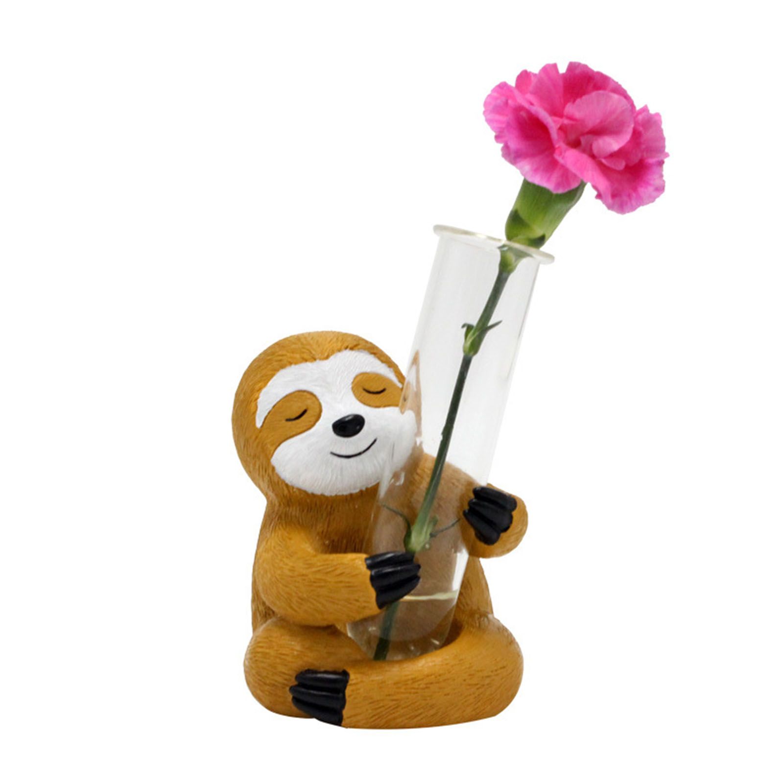 Sloth Test Tube Flower Vase Decoration Innovative Resin Vase Cartoon Animal view 4