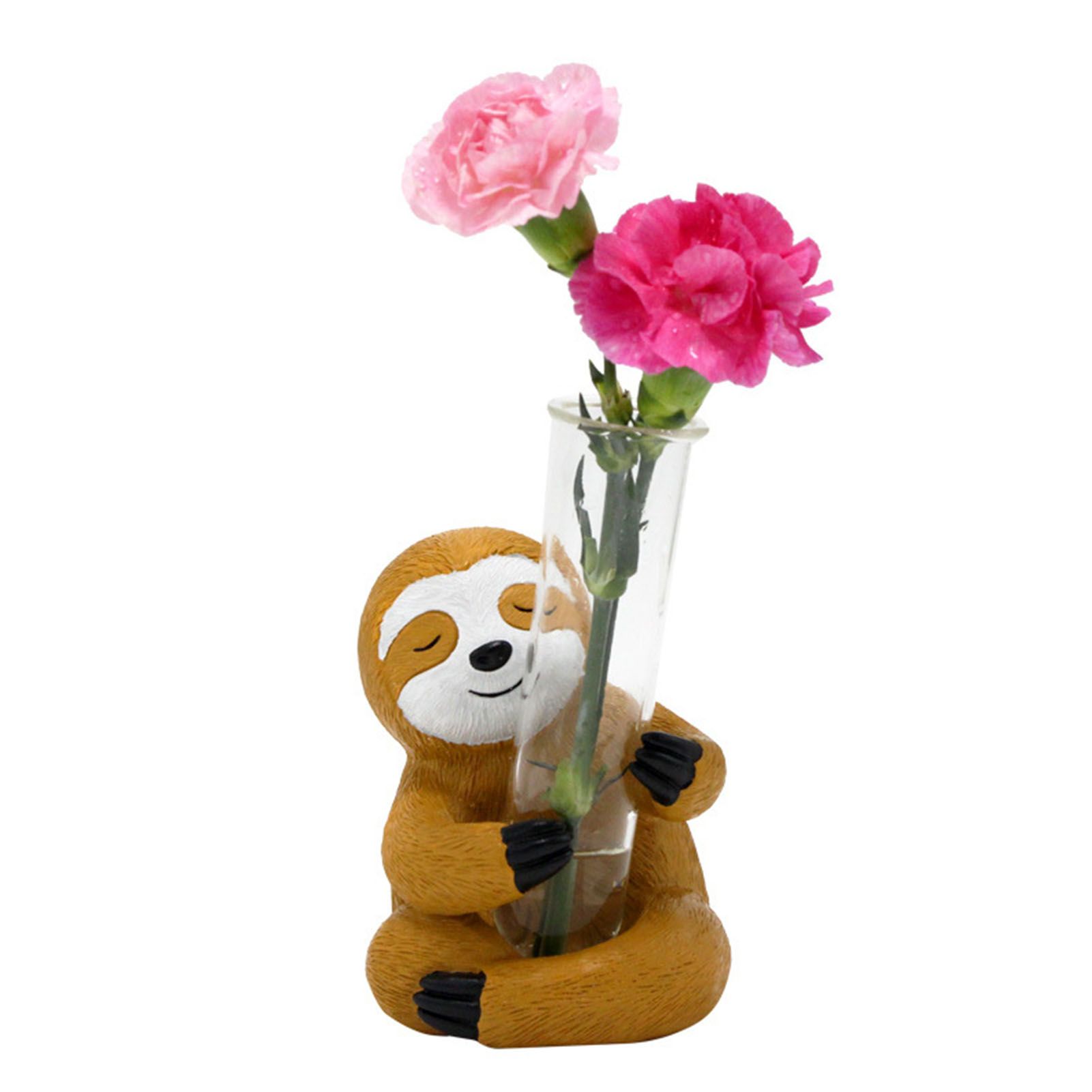 Sloth Test Tube Flower Vase Decoration Innovative Resin Vase Cartoon Animal view 6