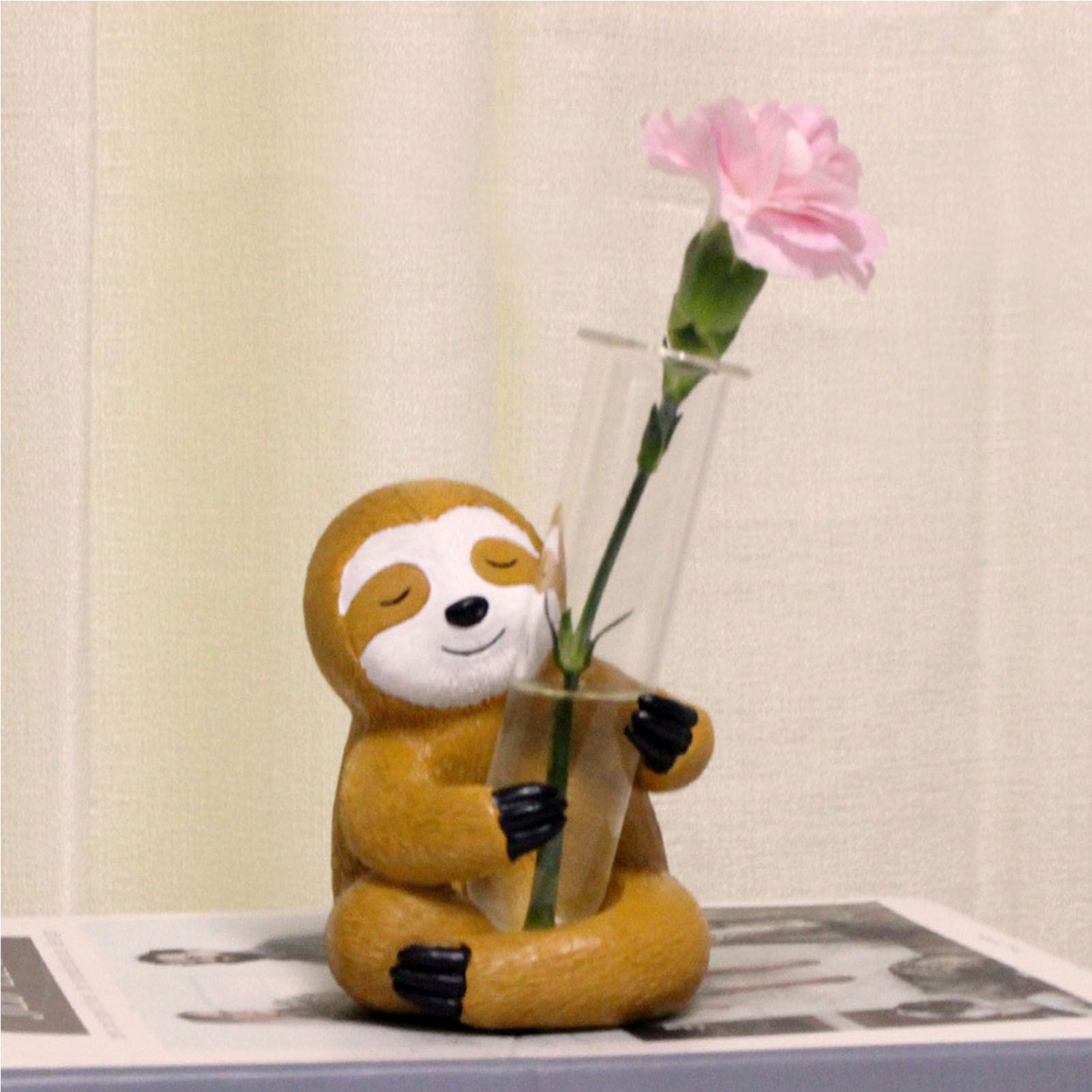 Sloth Test Tube Flower Vase Decoration Innovative Resin Vase Cartoon Animal view 8