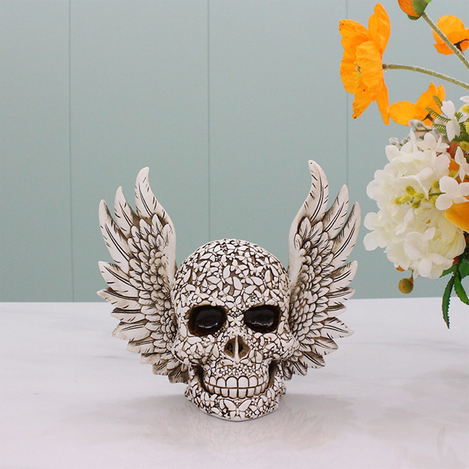 Wings Skull Statue Decoration Innovative Resin Home Desktop Ghost Head view 8