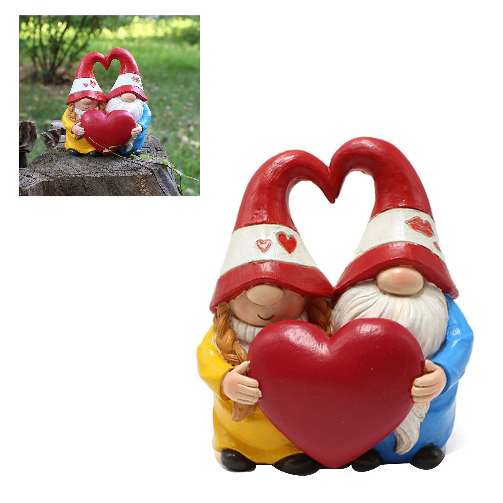 Couple Gnome Doll Figurine Innovative Resin Faceless Gnomes Sculpture for view 8