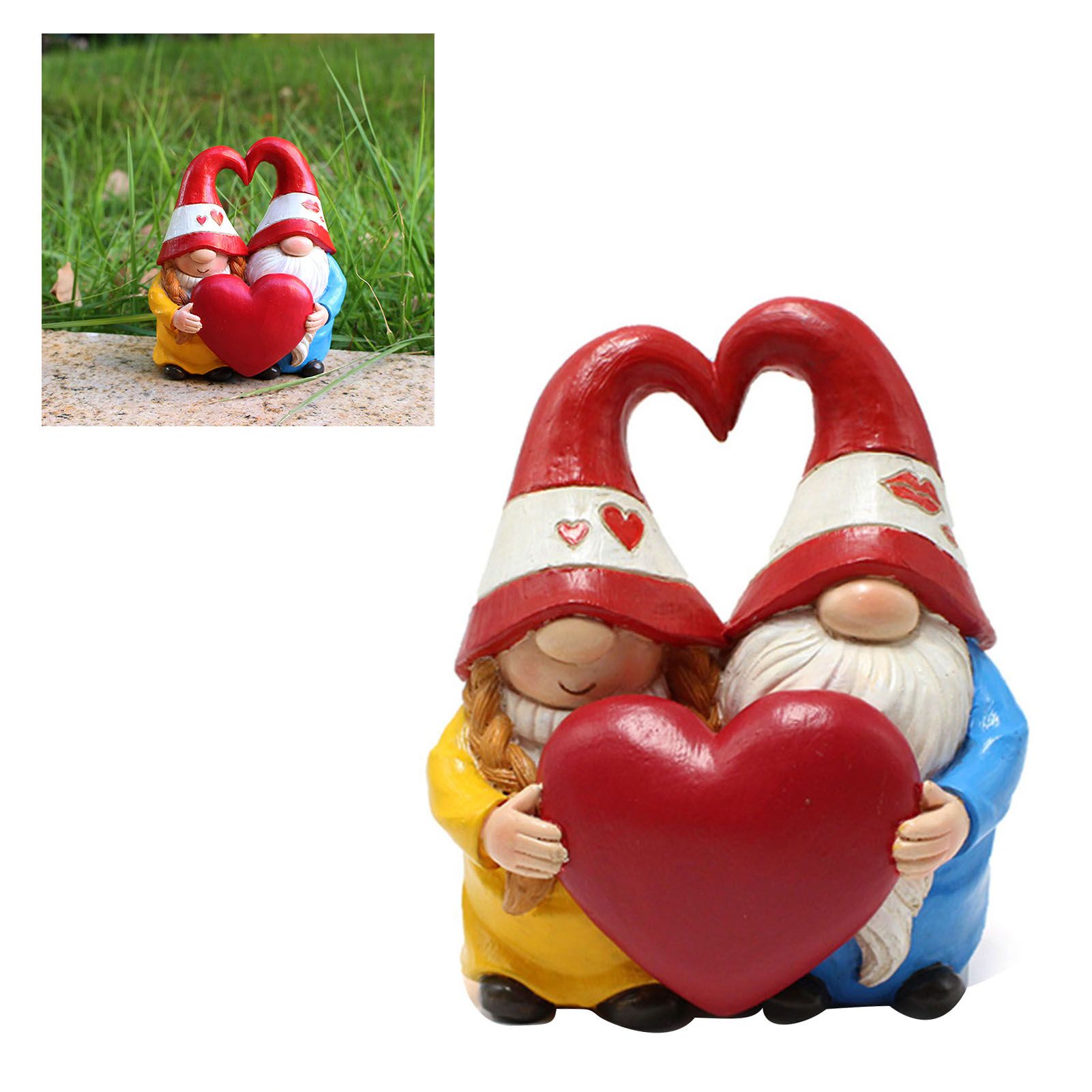 Couple Gnome Doll Figurine Innovative Resin Faceless Gnomes Sculpture for view 9