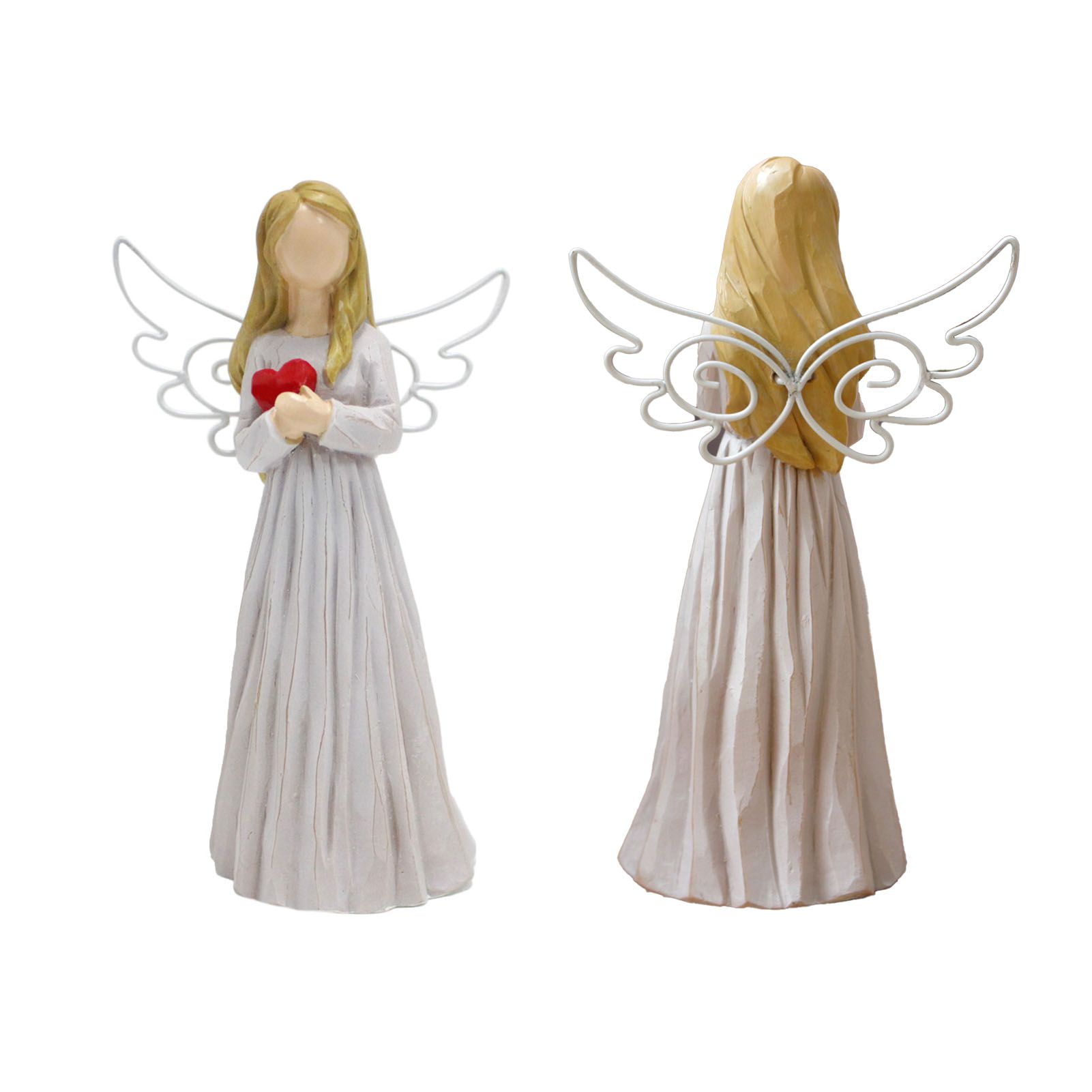 Angel Statue Exquisite Resin Faceless Heart Angel Figurine Ornament Craft for