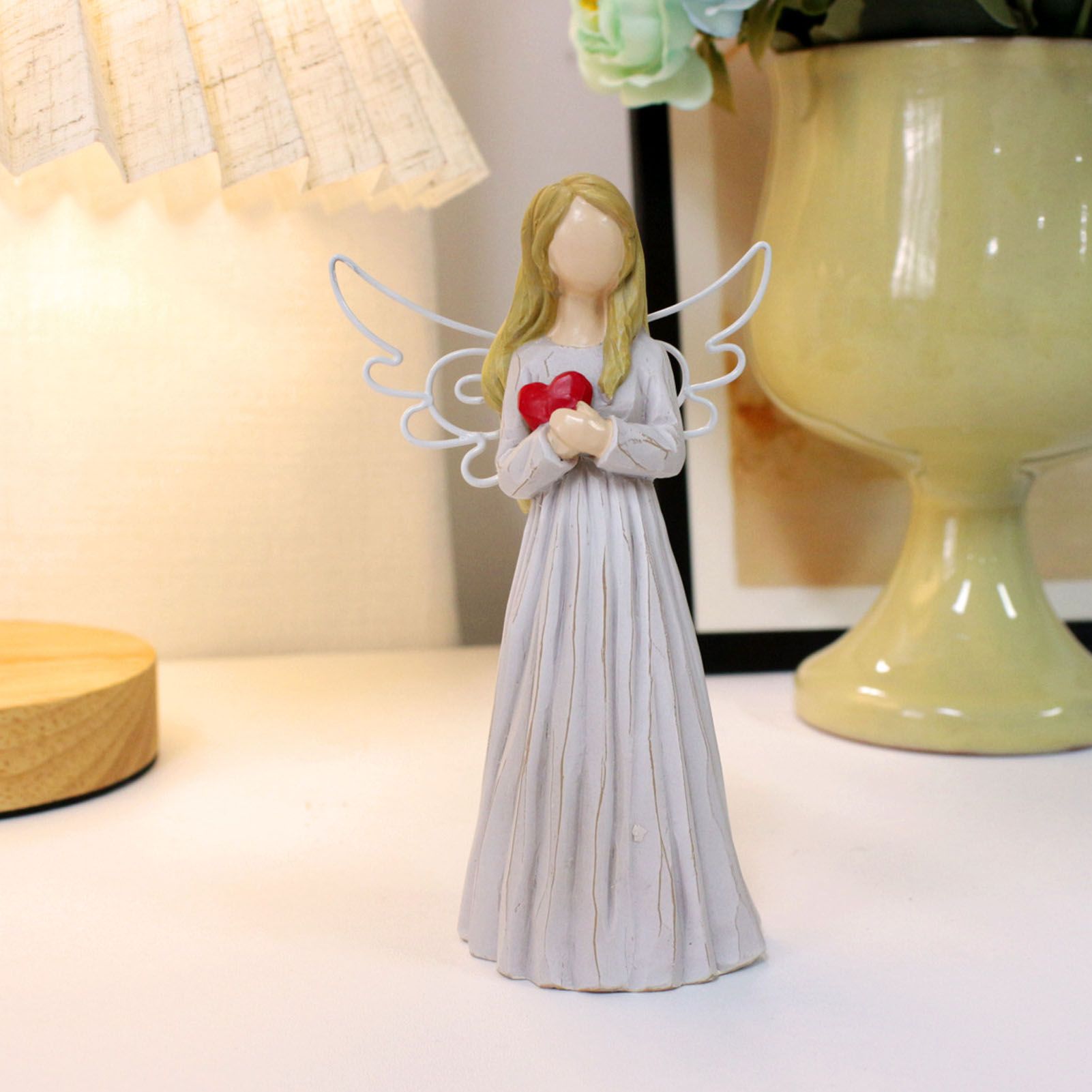 Angel Statue Exquisite Resin Faceless Heart Angel Figurine Ornament Craft for view 8