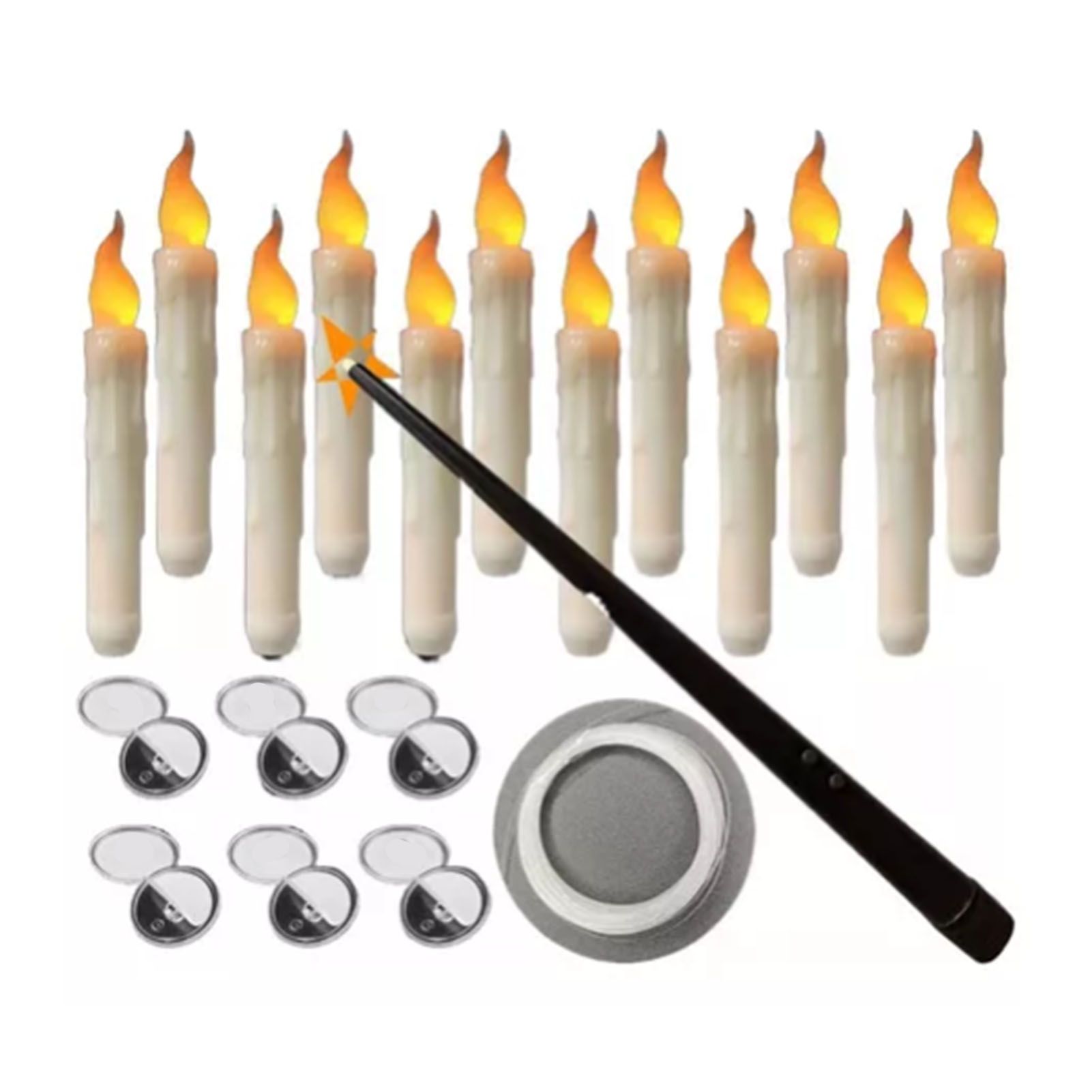 Floating Candles with Wand Flickering Warm Light Flameless Floating LED Candle view 2