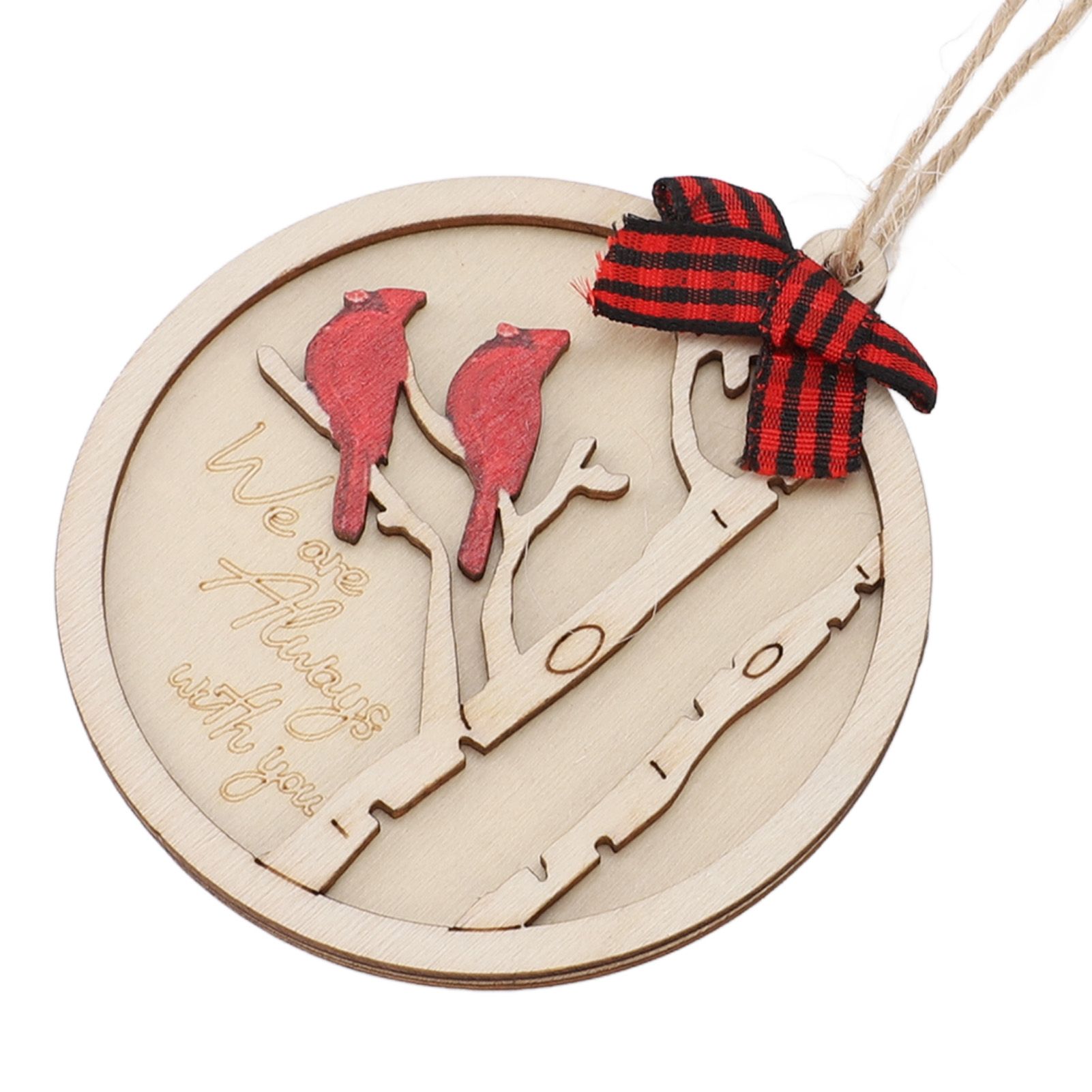 10Pcs Handmade Memorial Ornament Wooden Red Cardinal Ornament Hanging Memorial view 7