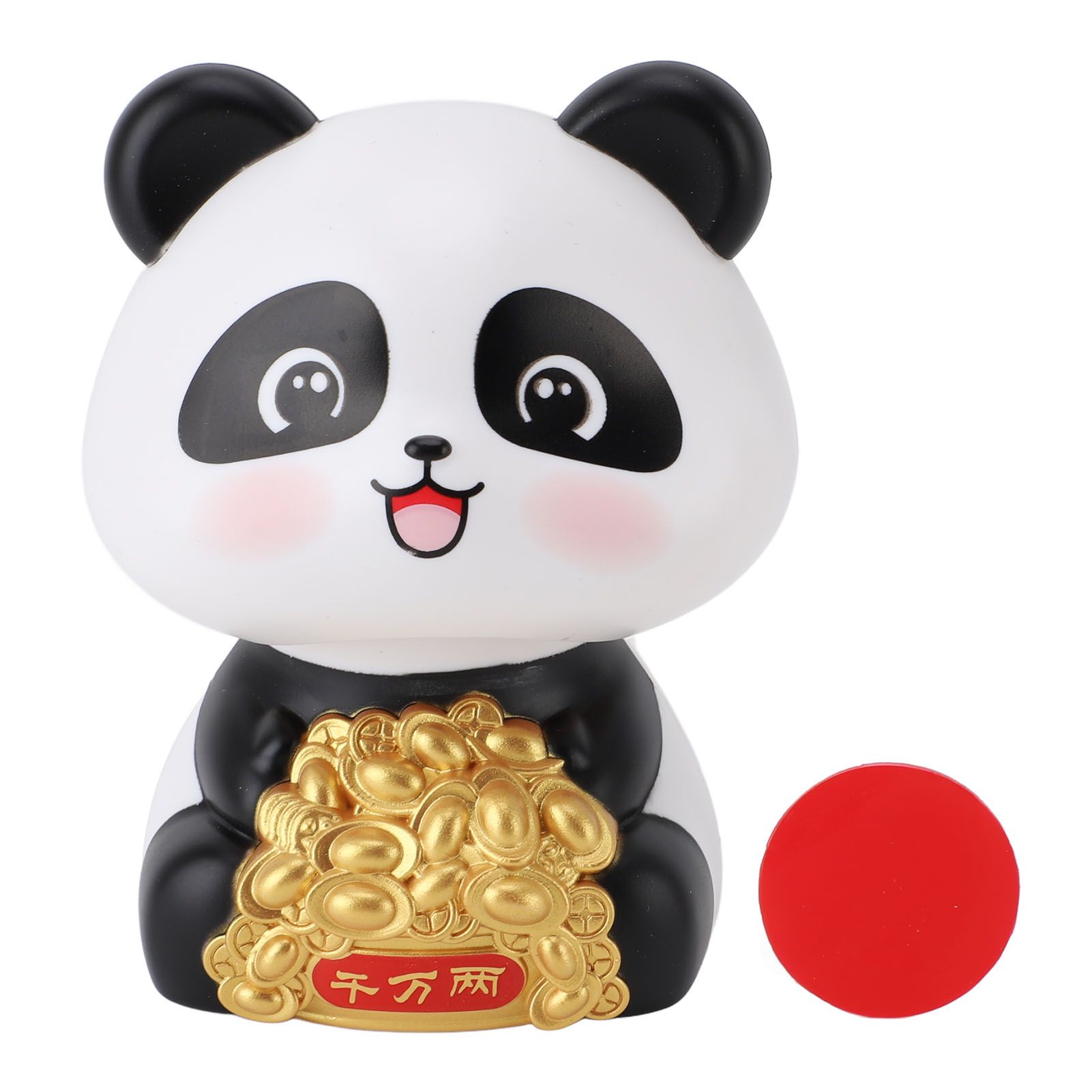 Solar Powered Panda Statue Ornament for Luck and Fortune Solar Nodding Panda view 3