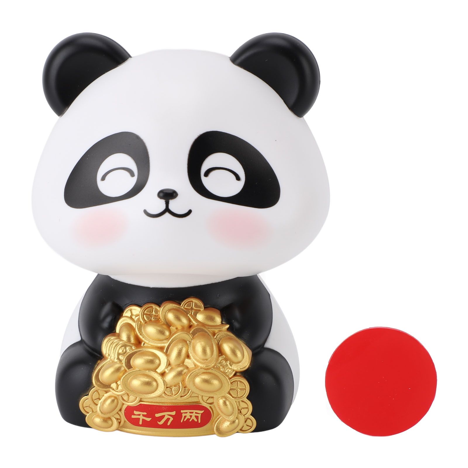 Solar Powered Panda Statue Ornament for Luck and Fortune Solar Nodding Panda view 3
