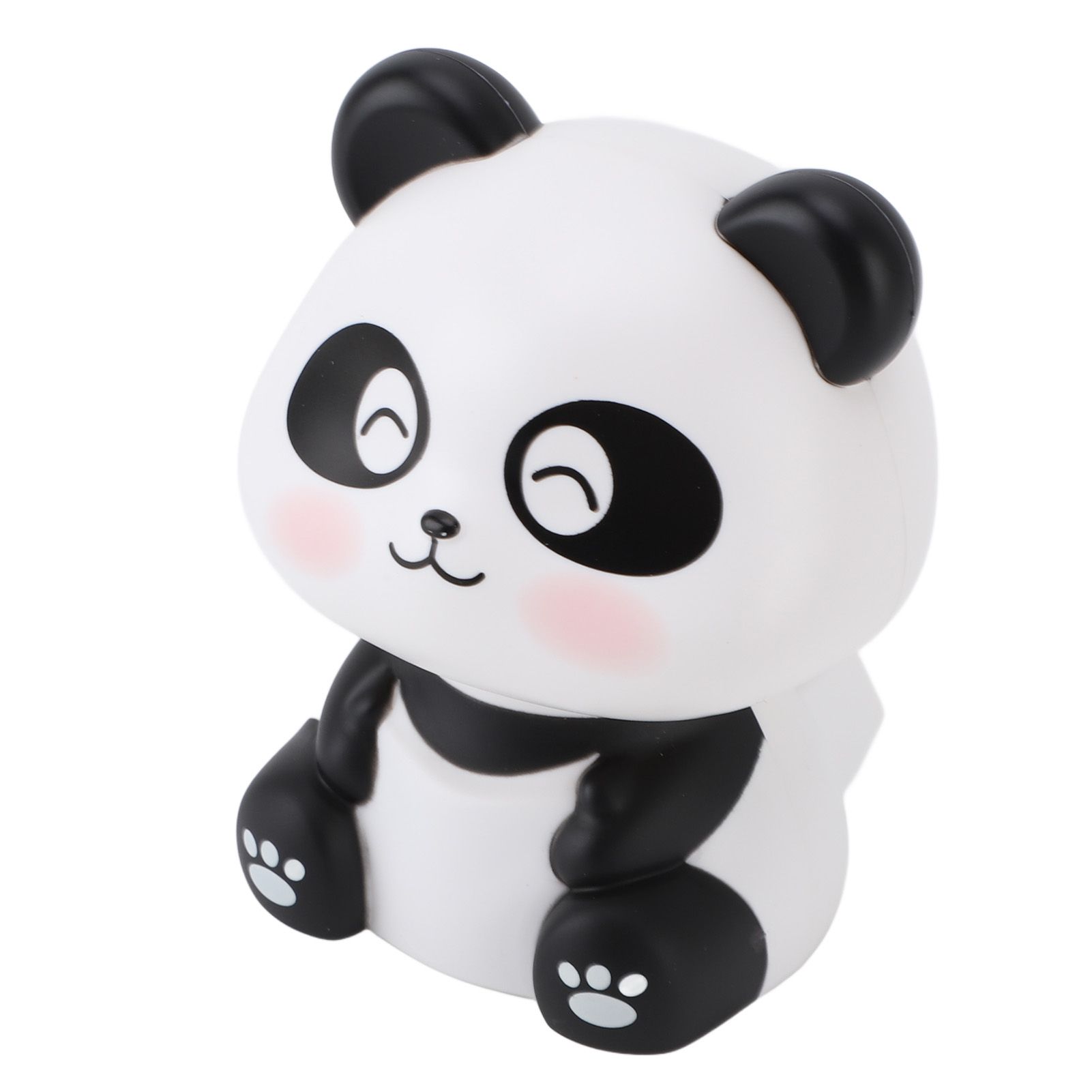 Solar Nodding Panda Figurine Decorative Luck Wealth Welcoming Animal Sculpture